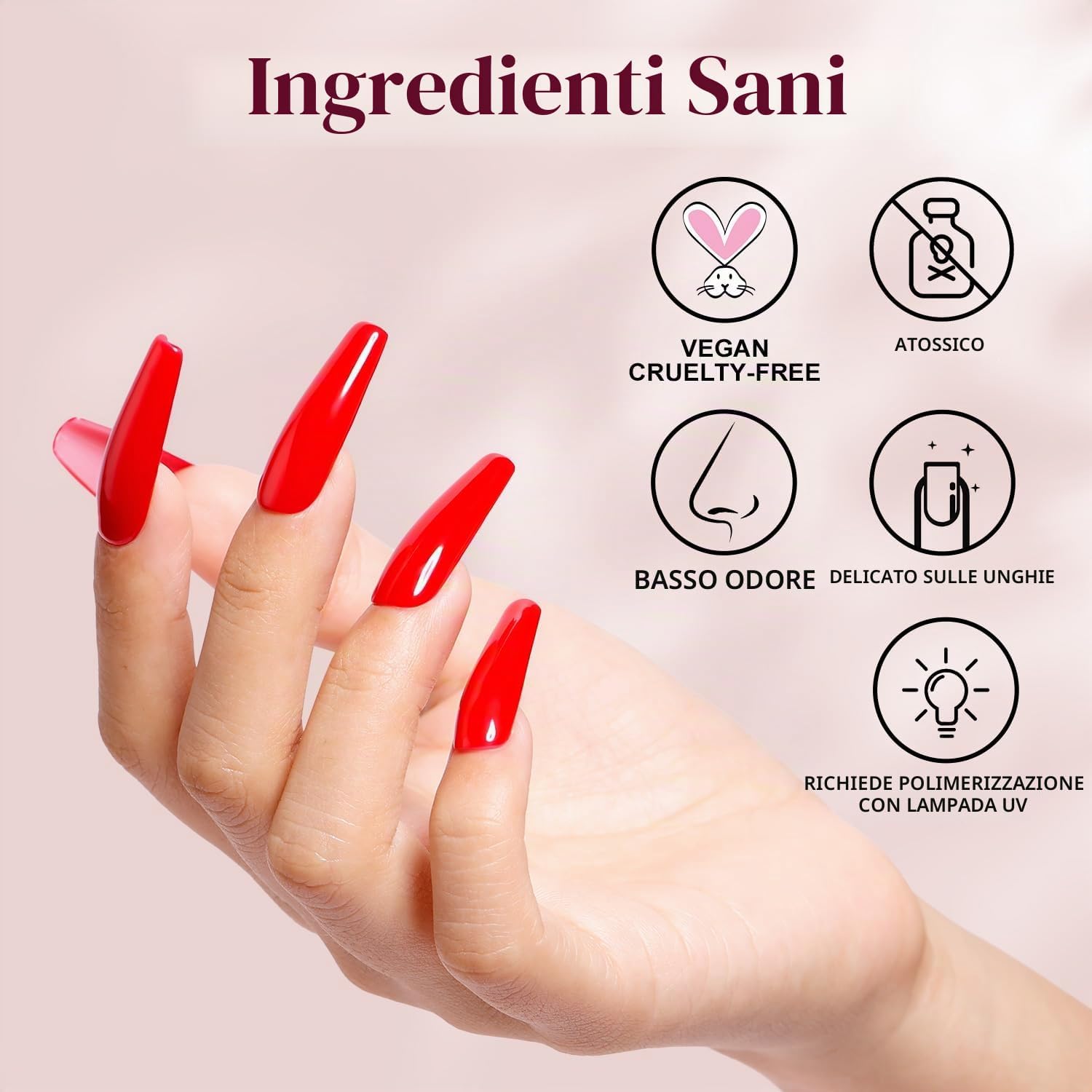Detalle de AIMEILI Base e Top Coat Semipermanente: kit gel UV/LED 10 ml per manicure, senza HEMA