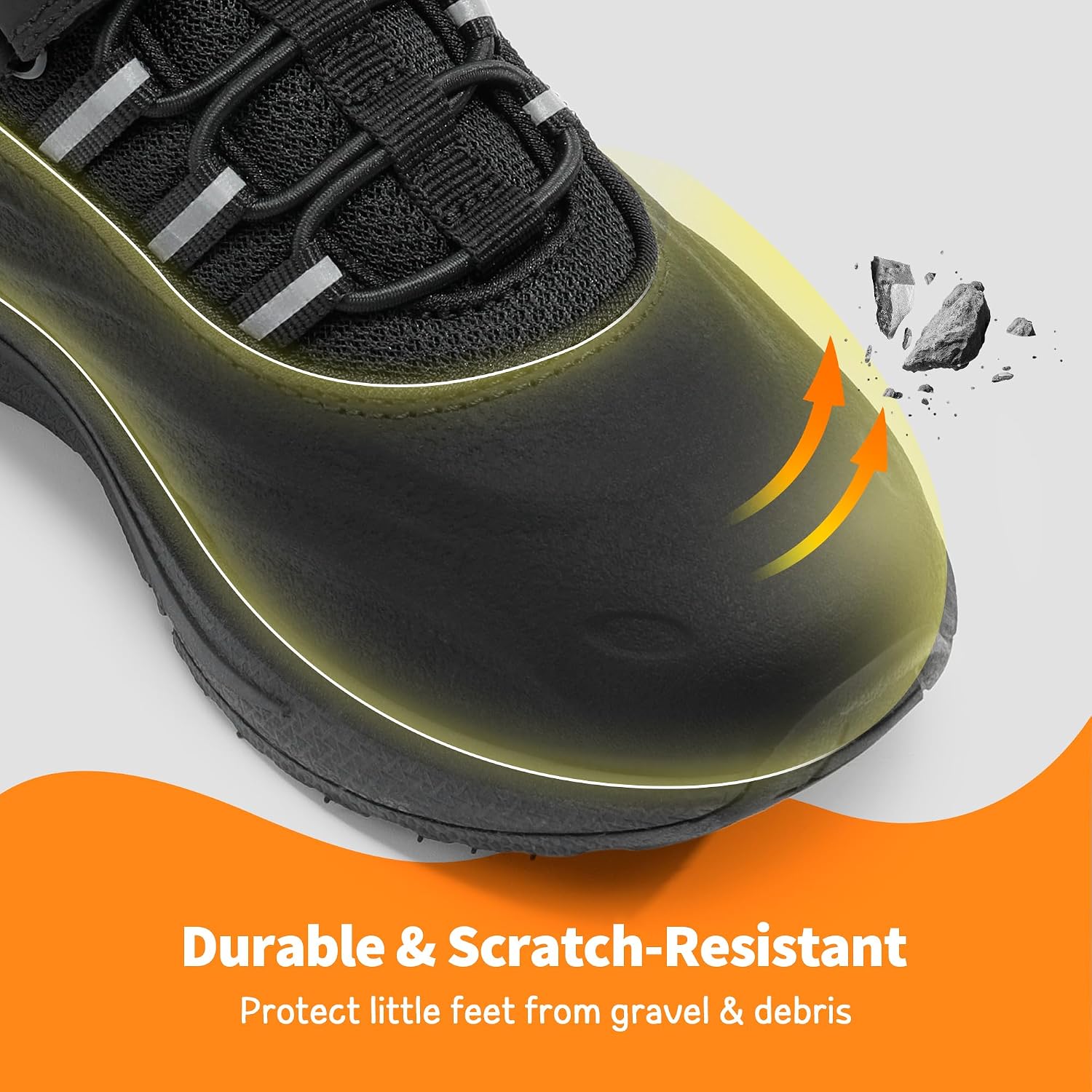 Detalle de DREAM PAIRS Waterproof Boys Fashion Trainers: All Black, 3 Big Kid