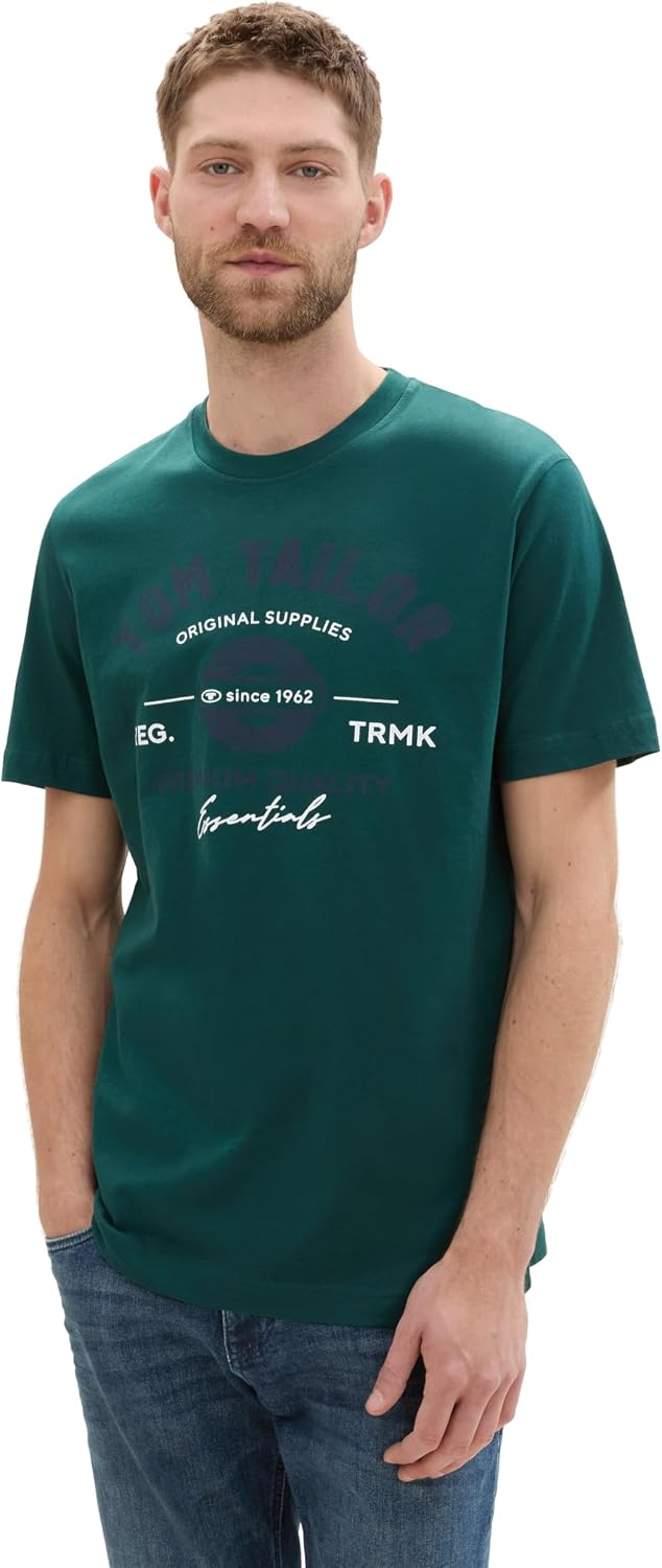 Thumbnail 6 de TOM TAILOR Herren T-Shirt aus Baumwolle mit Logo-Print (Regular Fit)