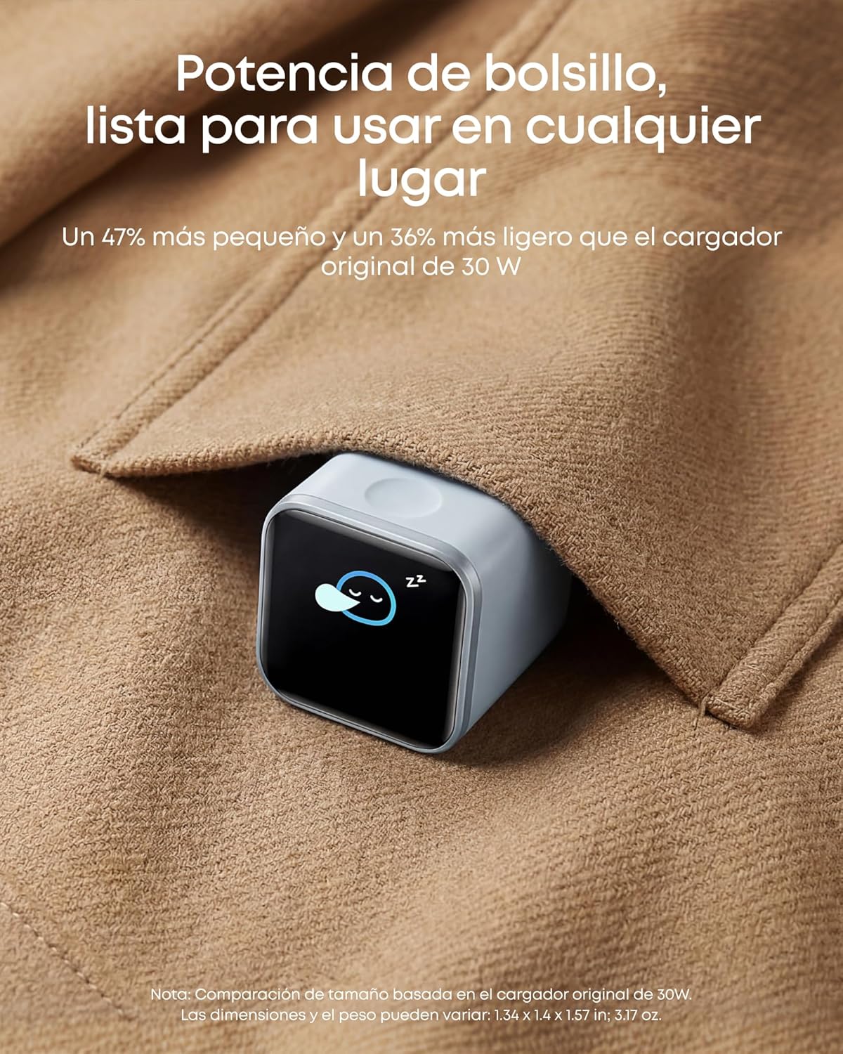 Thumbnail 5 de Anker Nano Cargador USB-C inteligente 45W con reconocimiento para iPhone y pantalla rotatoria