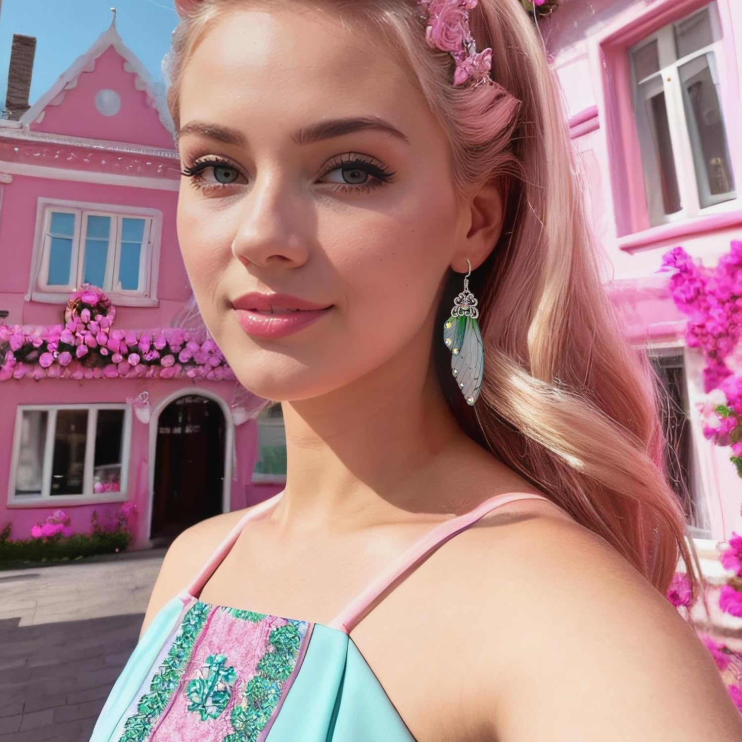 Thumbnail 1 de Clearine Boucles d'oreilles Papillon Ailes Goutte Cristal multicolores