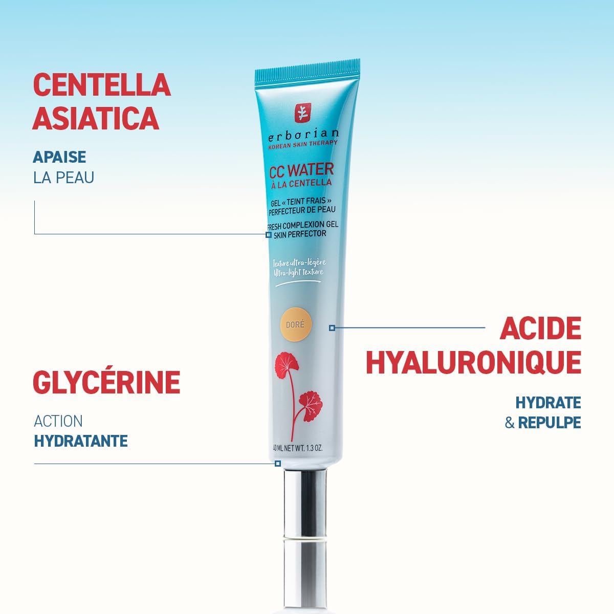 Thumbnail 5 de Erborian CC Water à la Centella Asiatica (Caramel) – crème teintée gel ultra-légère au fini naturel