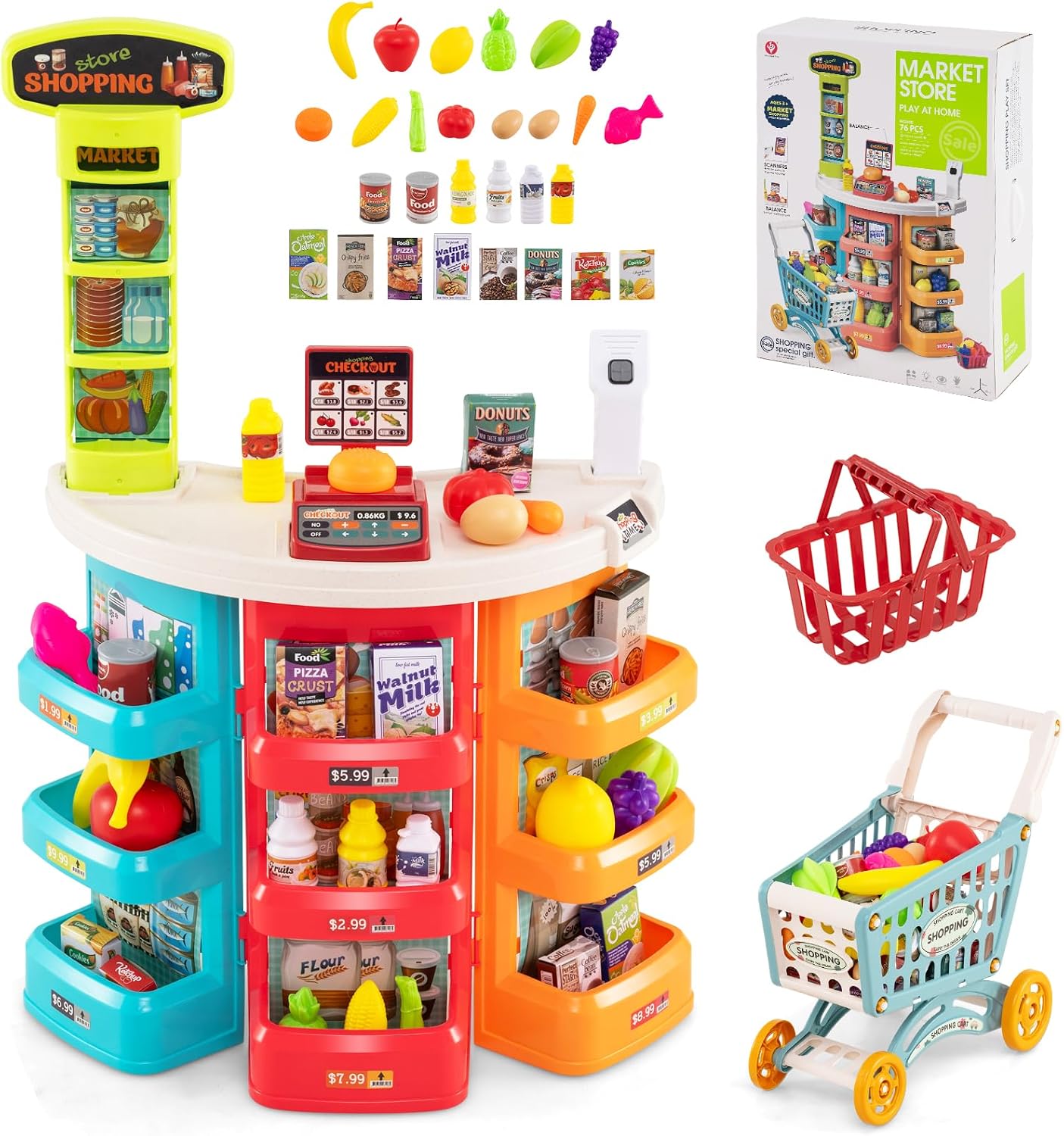 Detalle de Costzon Grocery Store Playset, 76-Piece
