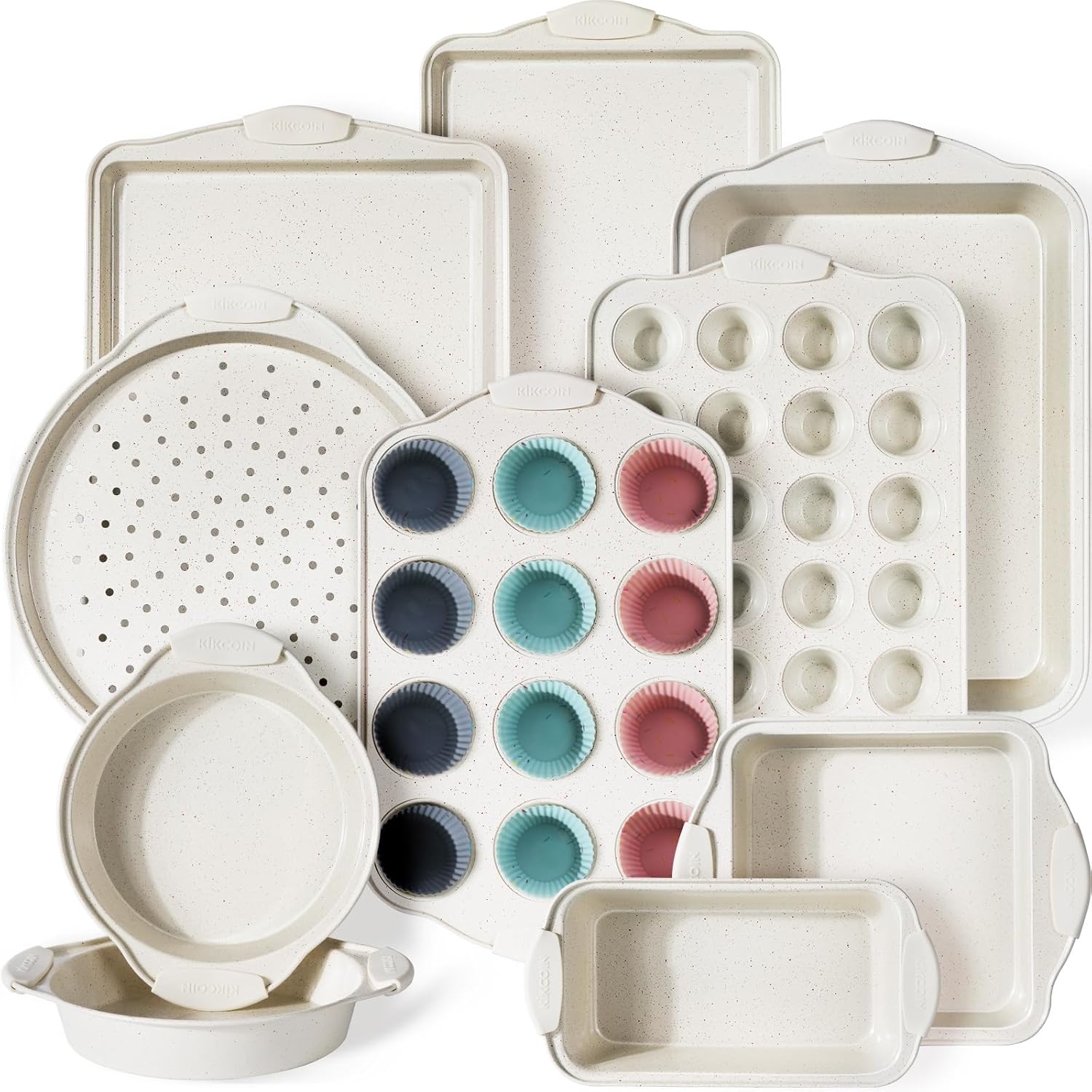 Detalle de Kikcoin 22-Piece Nonstick Bakeware Set 450°F 🍪