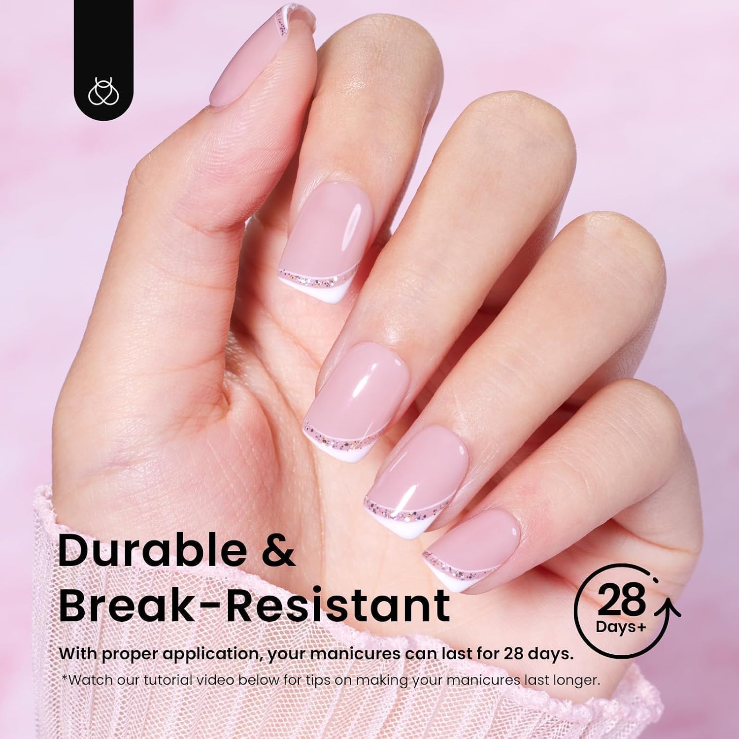 Thumbnail 6 de Beetles Nagelspitzen extra kurze quadratische 288 Stück – 12 Größen, halbmatt, Klebenägel for DIY-Maniküre