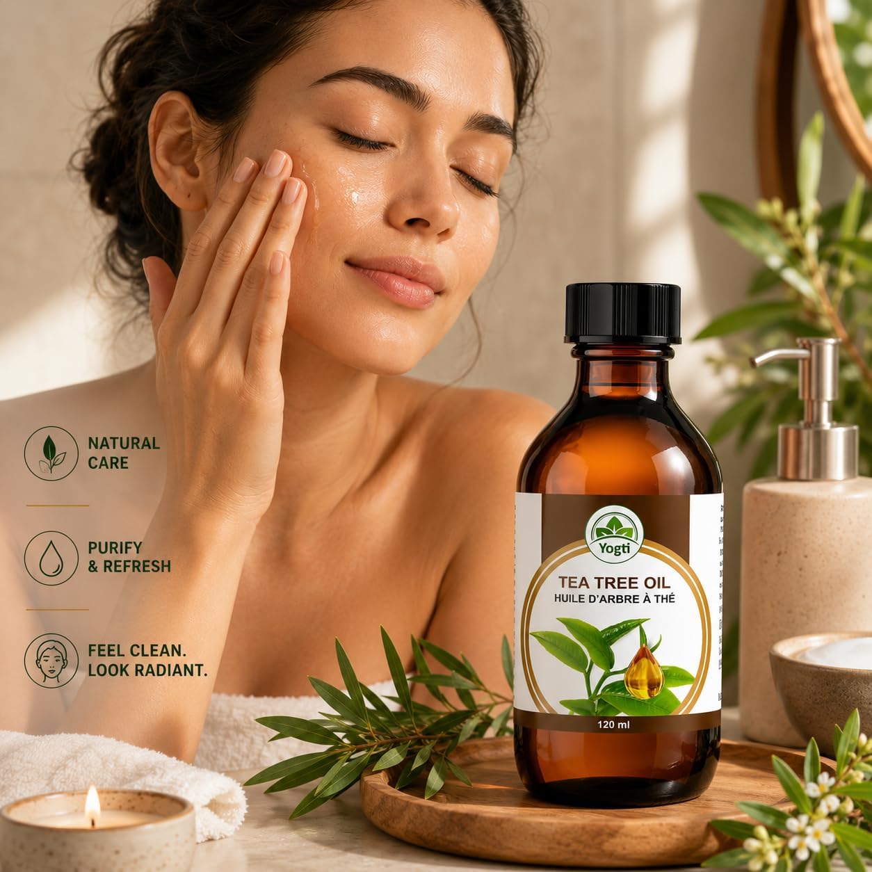 Detalle de Yogti Yogti-488 Tea Tree Essential Oil, 120 ml, Australian and Steam Distilled
