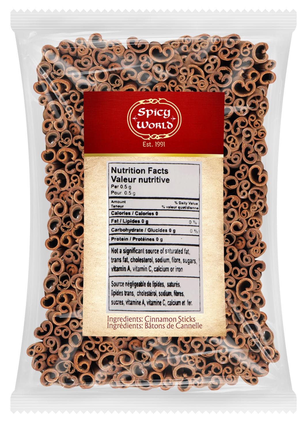 Detalle 2 de Spicy World Cinnamon Sticks, 28 oz Bulk Bag, 150–175 Sticks, 3+ Inches