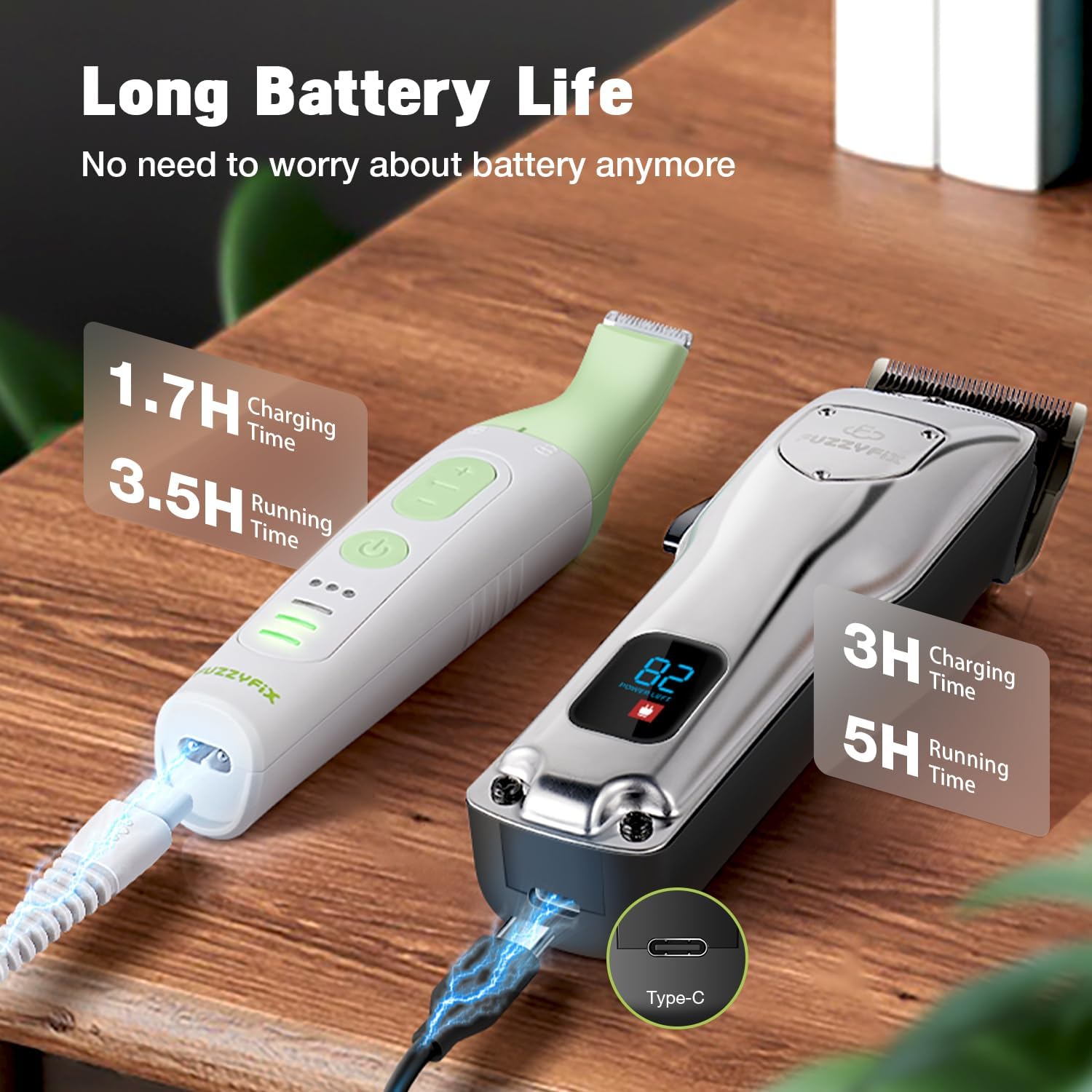 Thumbnail 6 de Set tondeuses pour chien FuzzyFix 4-en-1 (sans fil) + tondeuse pour pattes, idéale poils longs et épais