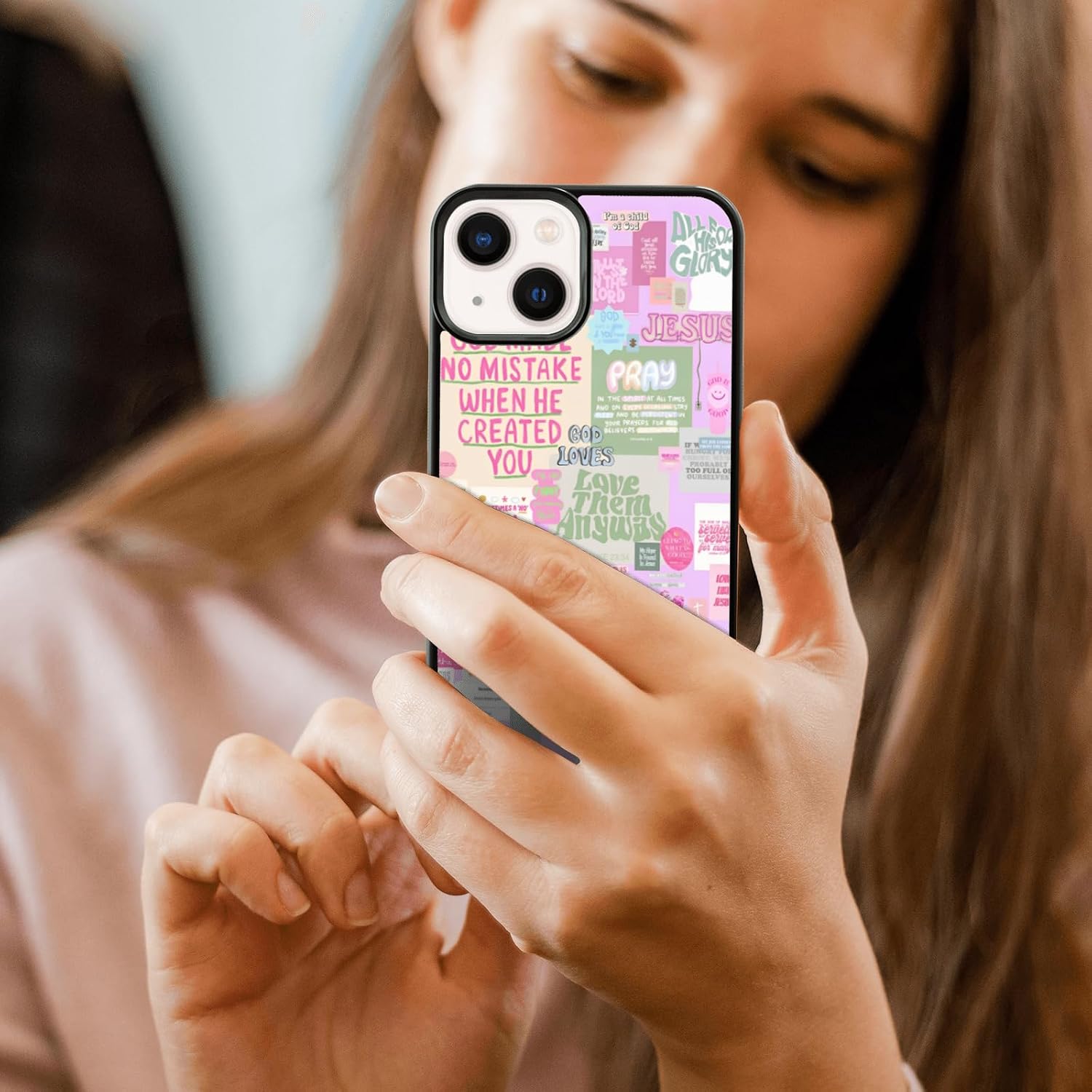 Thumbnail 5 de MMYAJT CASE Christian Phone Case for iPhone 13, Pink TPU Cross Design