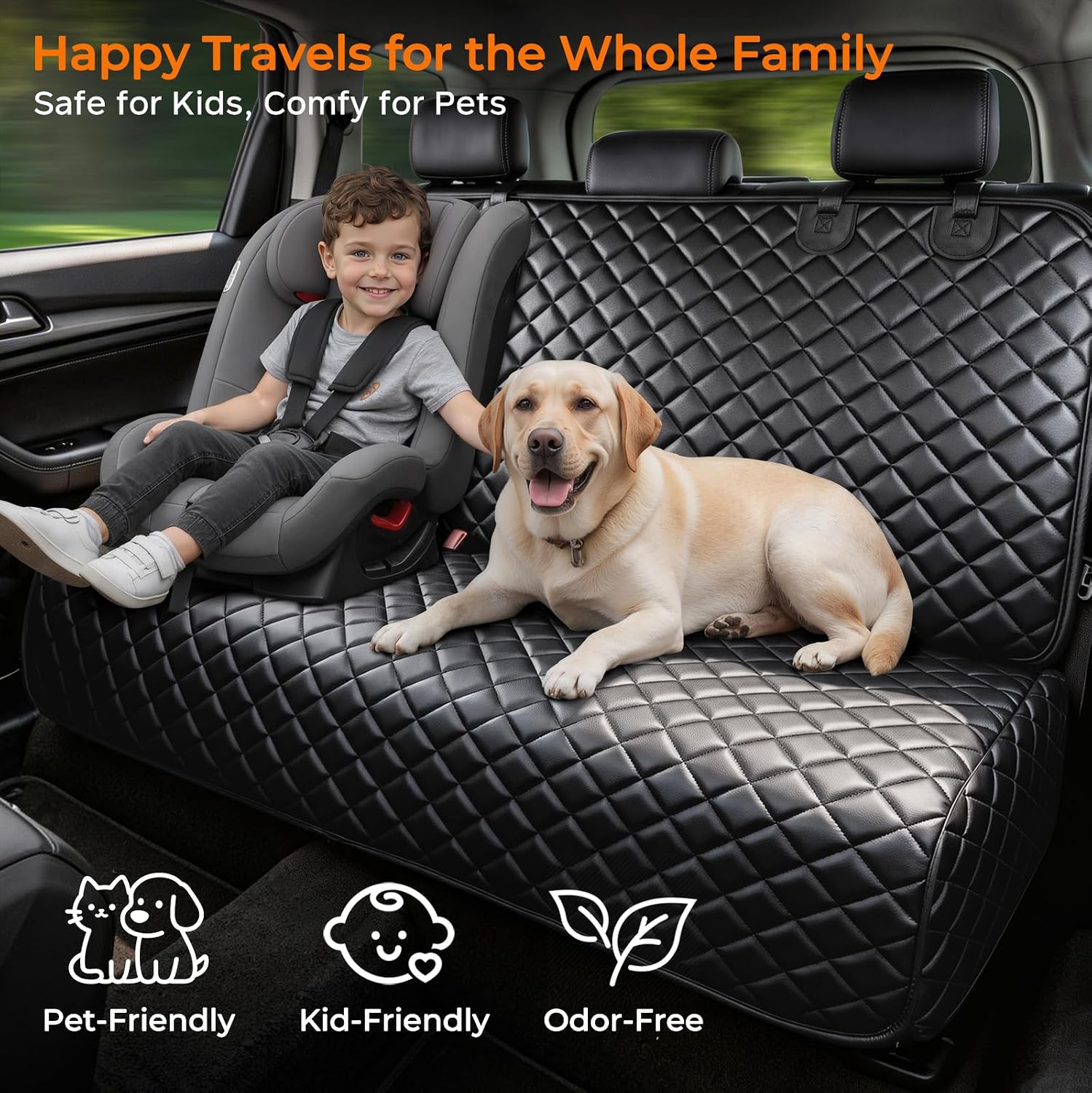 Thumbnail 6 de URPOWER PU Leather Dog Car Seat Cover for Back Seat
