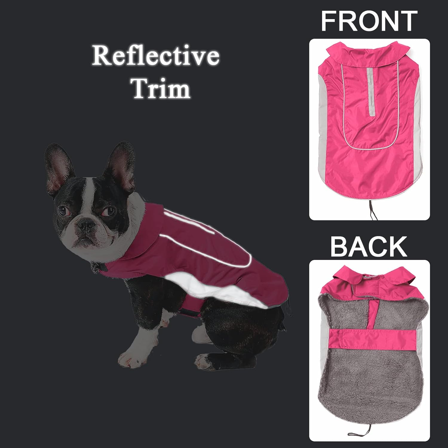 Thumbnail 4 de Morezi Dog Warm Coats Waterproof Jacket with Harness Hole (Pink) – XL