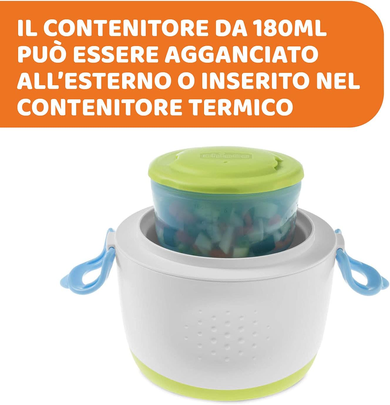 Detalle de Chicco Thermos Portapappa System Easy Meal 350 ml – kit completo per pappa calda o fredda