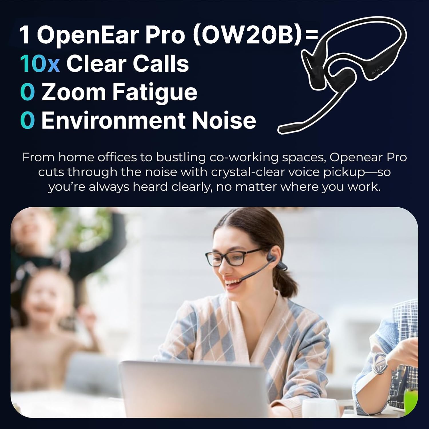 Detalle 2 de Nuroum OpenEar Pro Bluetooth Kopfhörer 15 h