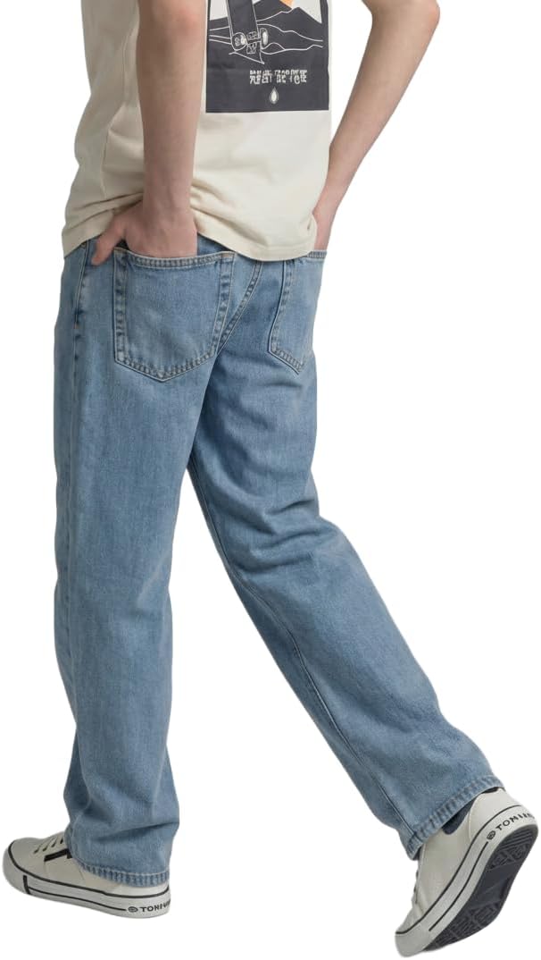 Detalle de Tom Tailor Jungen Baggy Fit Jeans – elastischer Bund innen, 5‑Pocket, Baumwolle