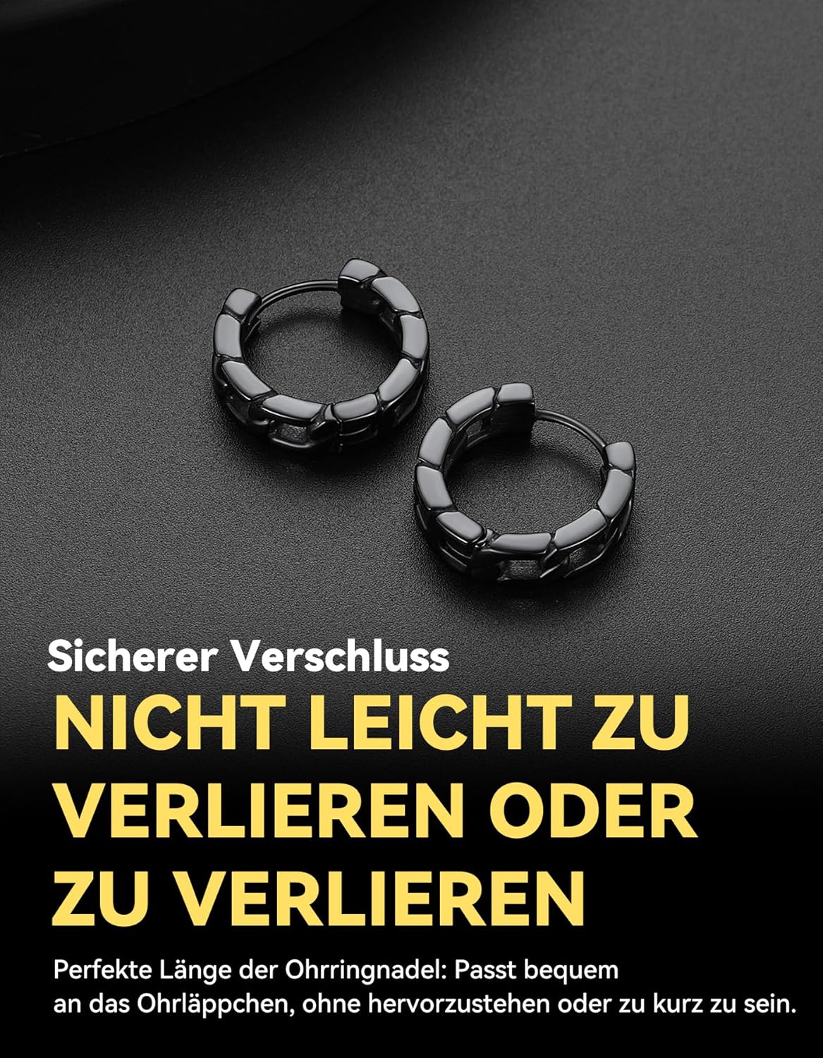 Thumbnail 2 de ChainsHouse Ohrringe für Herren Damen Edelstahl – Huggies Kreolen mit Ketten-/Achteck-/Legel-/Triangel-Design