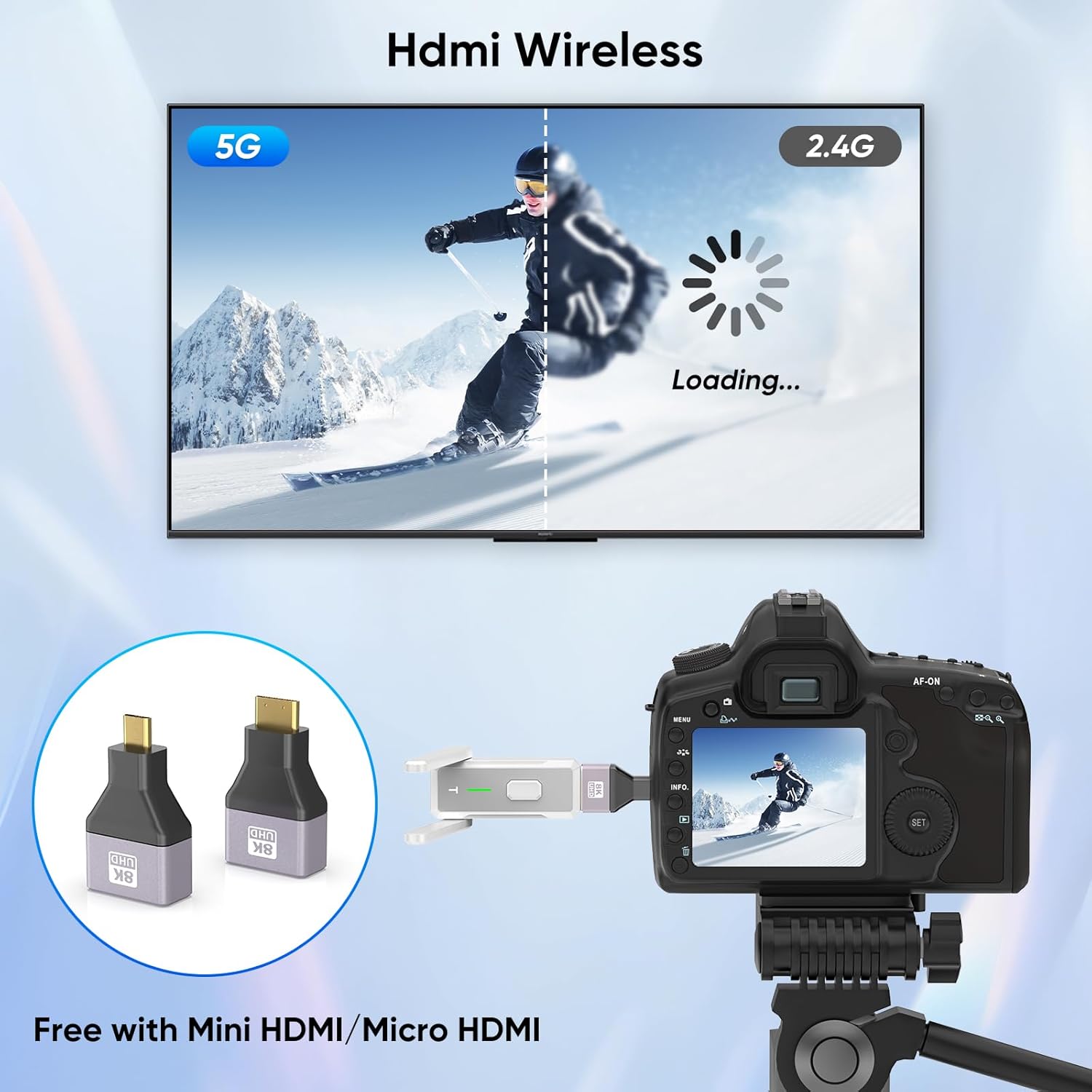 Detalle 2 de Wireless HDMI Transmitter and 4 Receivers Kit (2.4G/5G, Plug & Play) — 500 ft/150 m, 1080P
