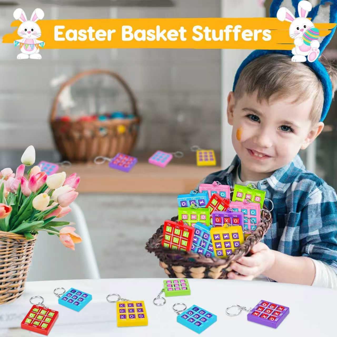 Thumbnail 4 de Basytodio Mini Tic-Tac-Toe Keychains, 24-Pack Party Favour Toys