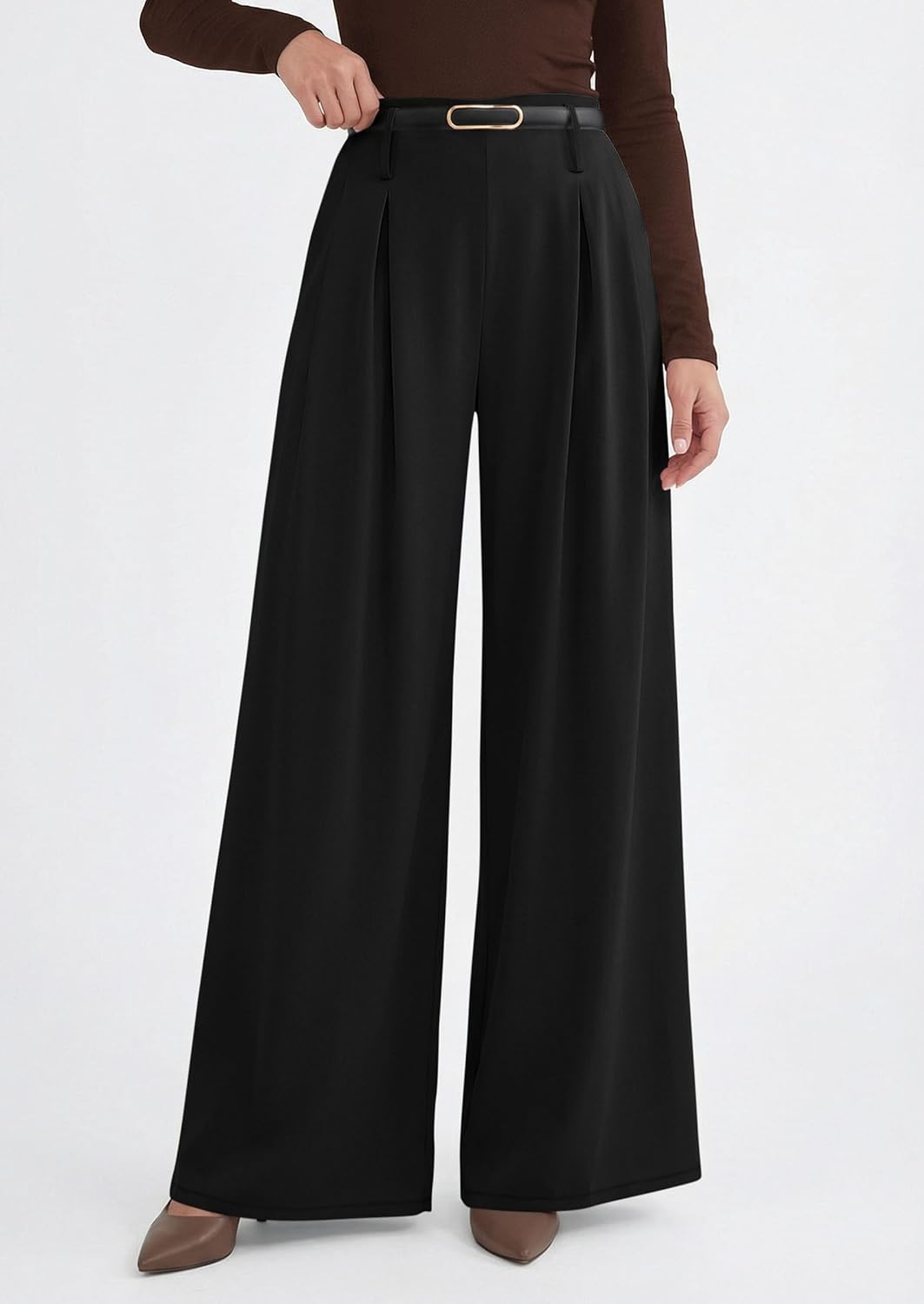 Thumbnail 3 de PRETTYGARDEN Women’s Wide-Leg Palazzo Dress Pants (Elastic High-Waist Pleated Slacks)