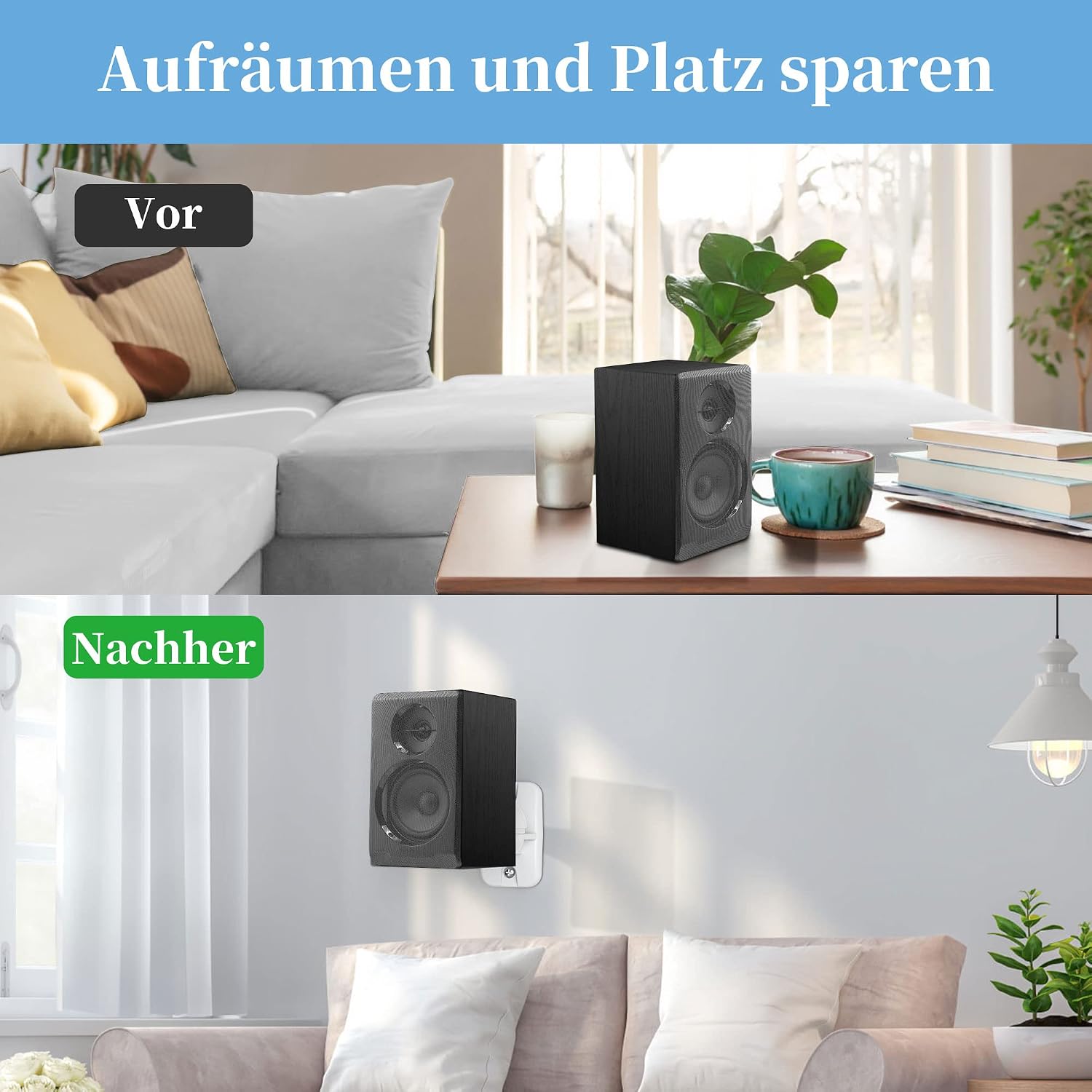 Detalle 2 de Cozycase 2er Lautsprecher Wandhalterung Weiß