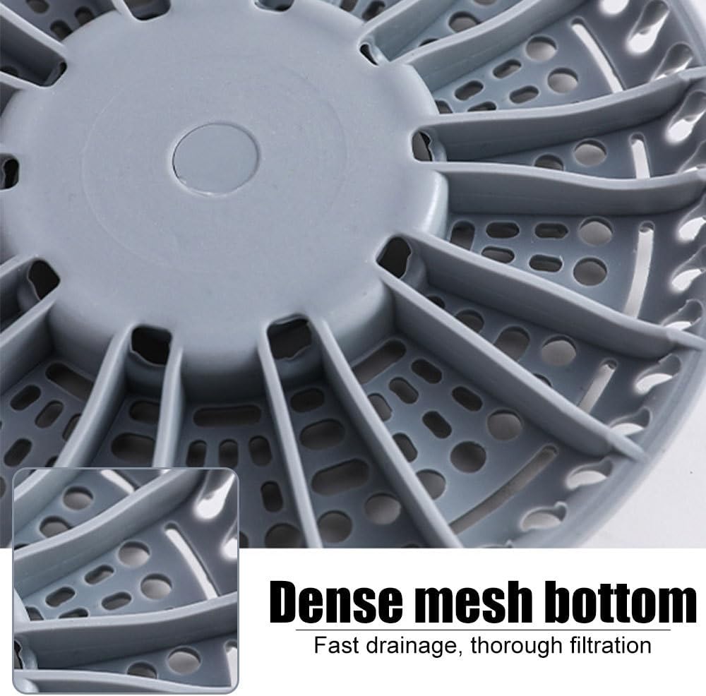 Thumbnail 4 de Shower Drain Hair Catcher – 2-Pack Silicone Anti-Clog Cover (Grey/White)