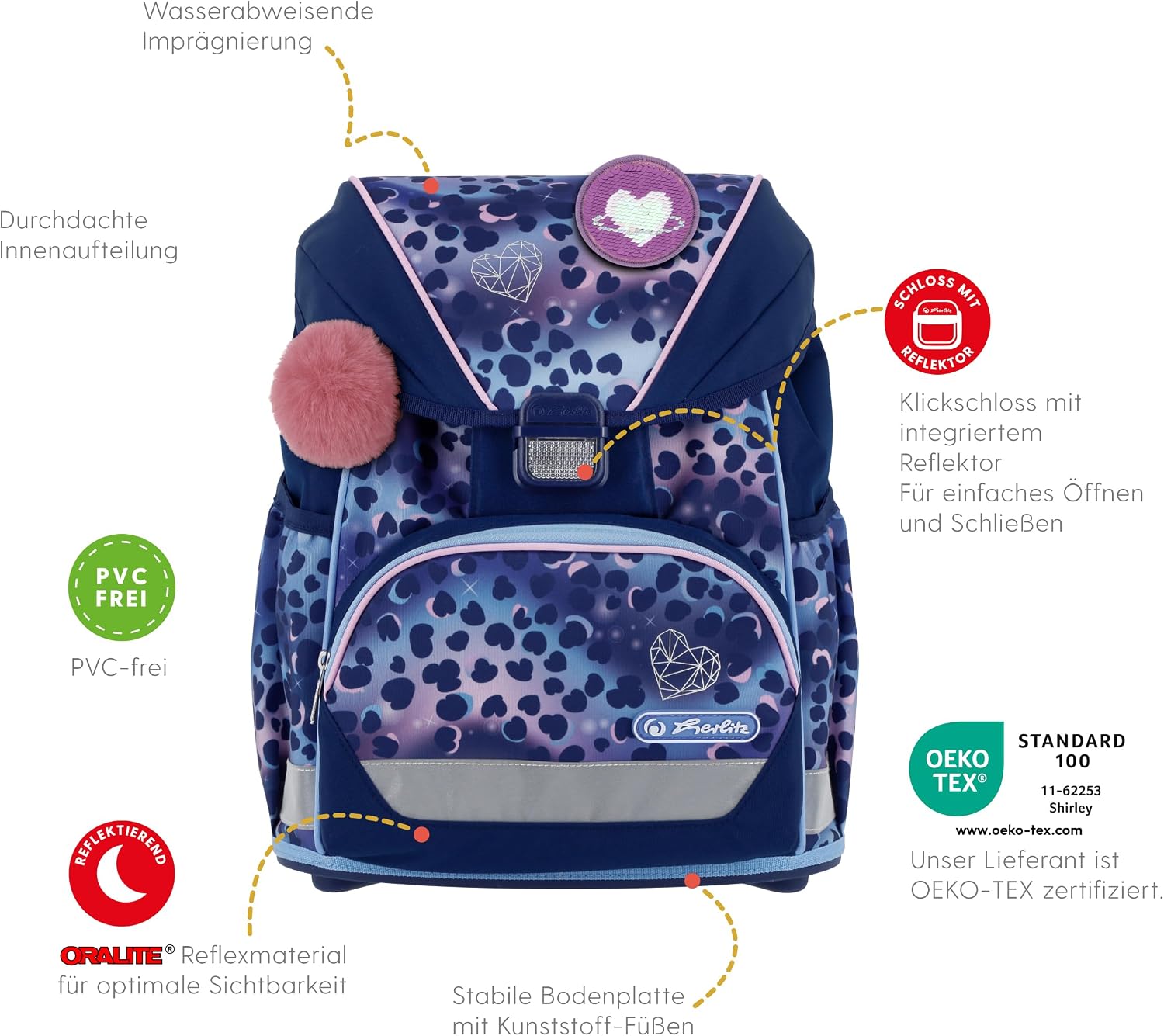Thumbnail 3 de herlitz Schulranzen Set Ultralight XL Ergonomische Schultasche 22 L – 6-teilig, 1. Klasse (Junge/Mädchen)
