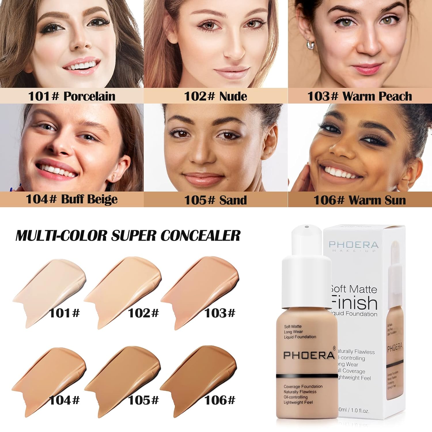 Thumbnail 4 de PHOERA Foundation Full Coverage