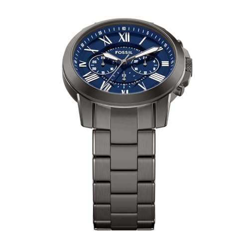 Detalle de Fossil Grant Watch for Men: Quartz Chronograph with Gunmetal Stainless Steel Strap