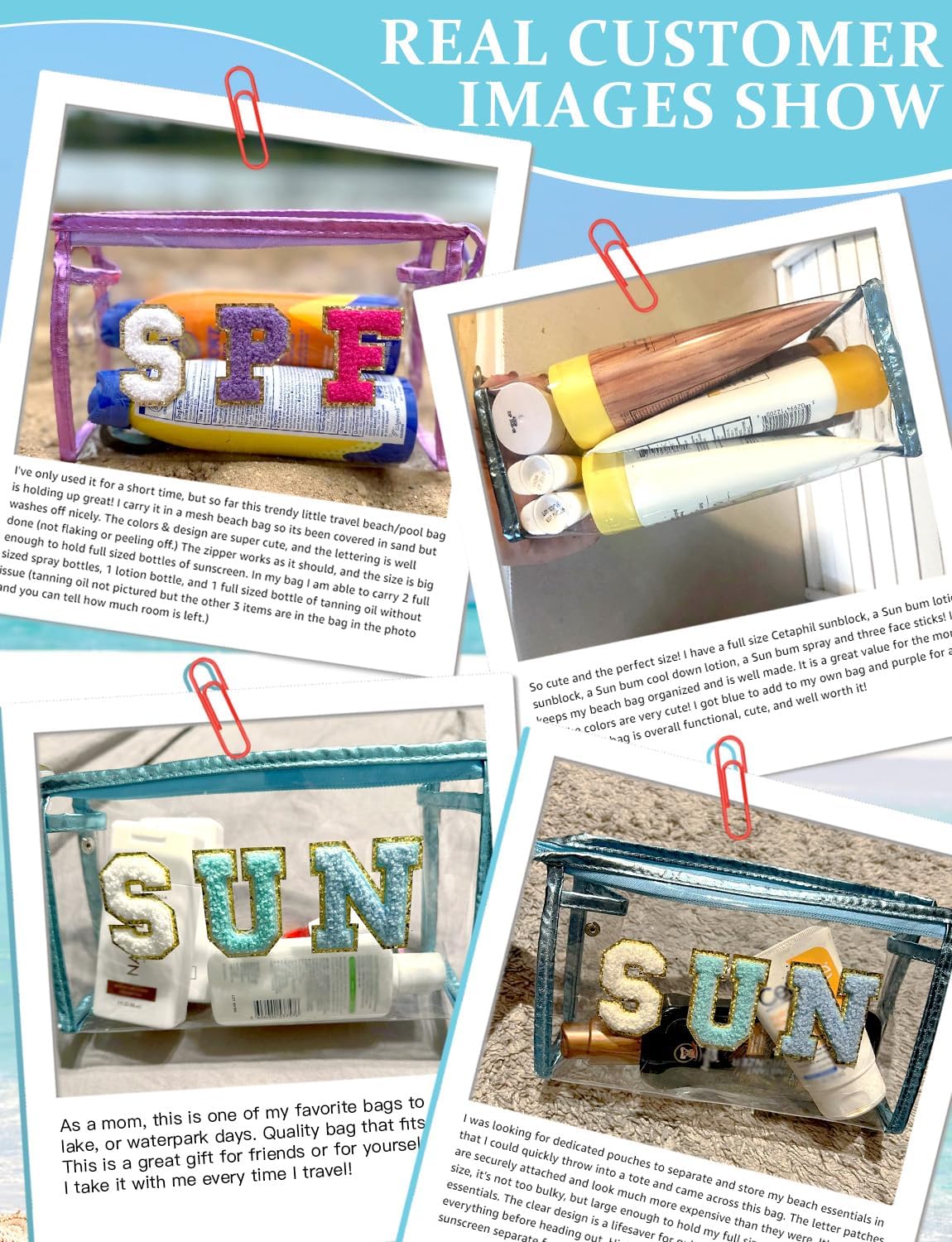 Thumbnail 3 de COSHAYSOO Sunscreen Bag Clear Makeup Toiletry Pouch – Clear Beach & Travel Organizer