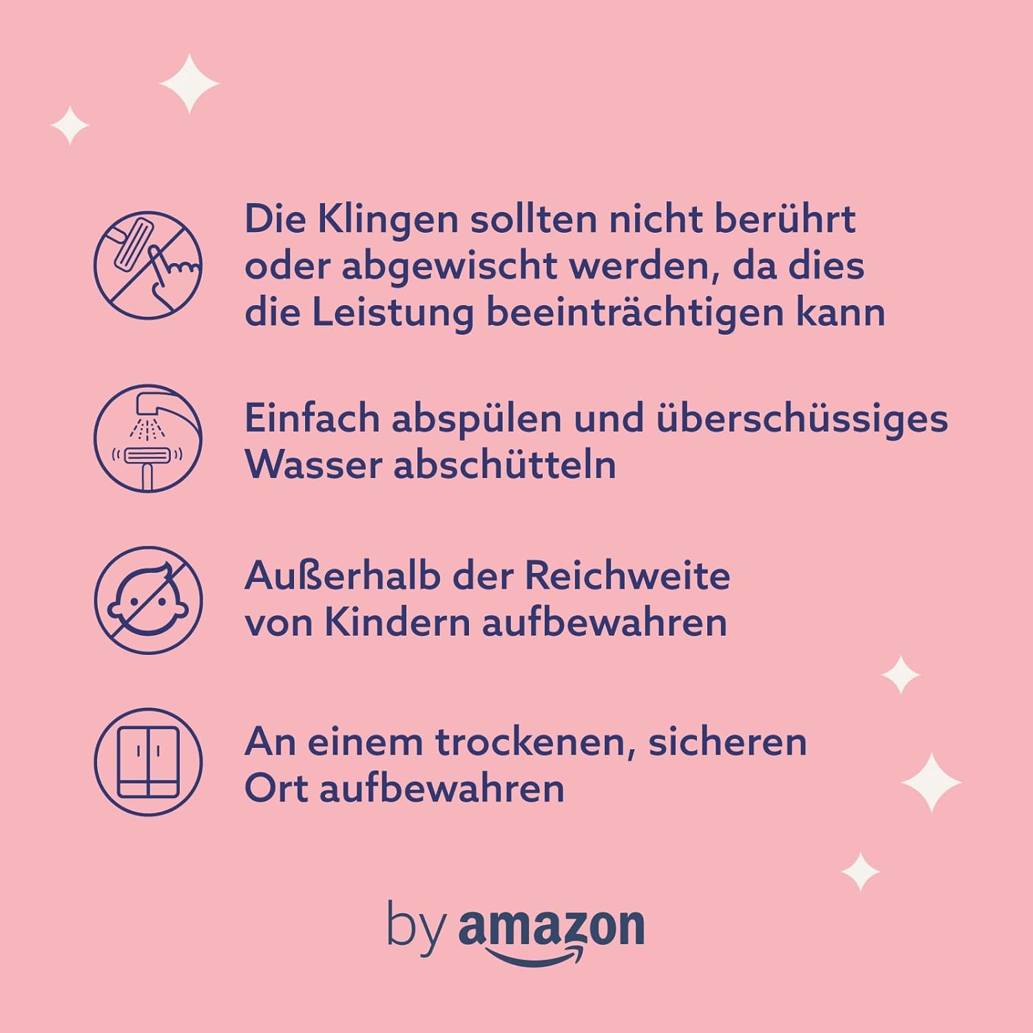 Detalle de by Amazon Damen 5-Klingen-Rasierer in Rosa inklusive 10 Nachfüllpackungen