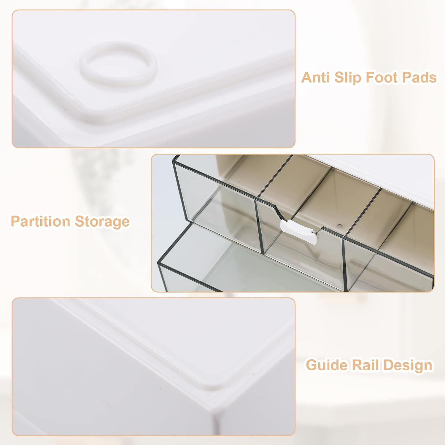 Thumbnail 2 de TranRantic Acryl Badezimmer-Organizer 3er Set + Make-up Fach
