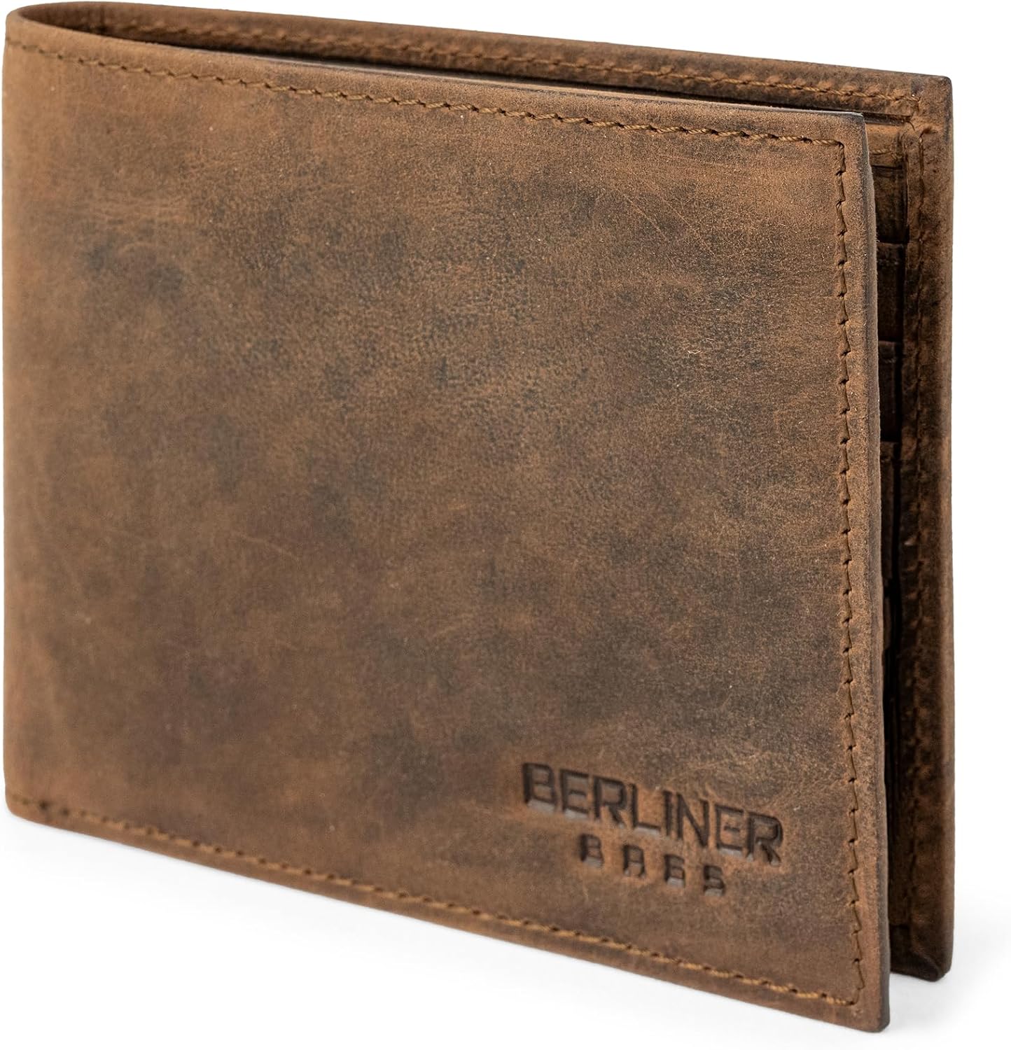 Detalle de Berliner Bags Peter Portefeuille Homme en Cuir Véritable – 8 Emplacements, 2 Fenêtres ID, Marron