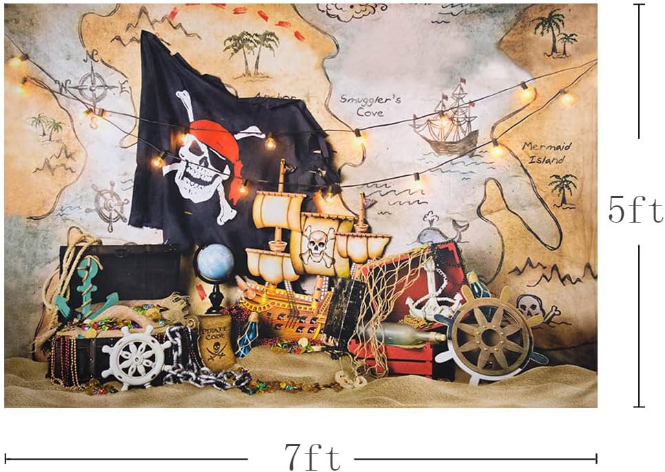 Thumbnail 2 de MEHOFOND Pirate Skull Photography Backdrop (7ft x 5ft) for photo booths, parties and home decor