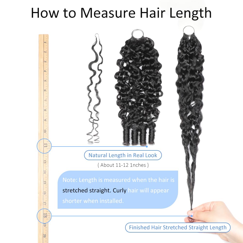 Thumbnail 6 de Burmese Curly Crochet Hair 18 Inch 250g 200 Strands Feather Crochet Hair for Black Women, Knotless & Pre-Separated