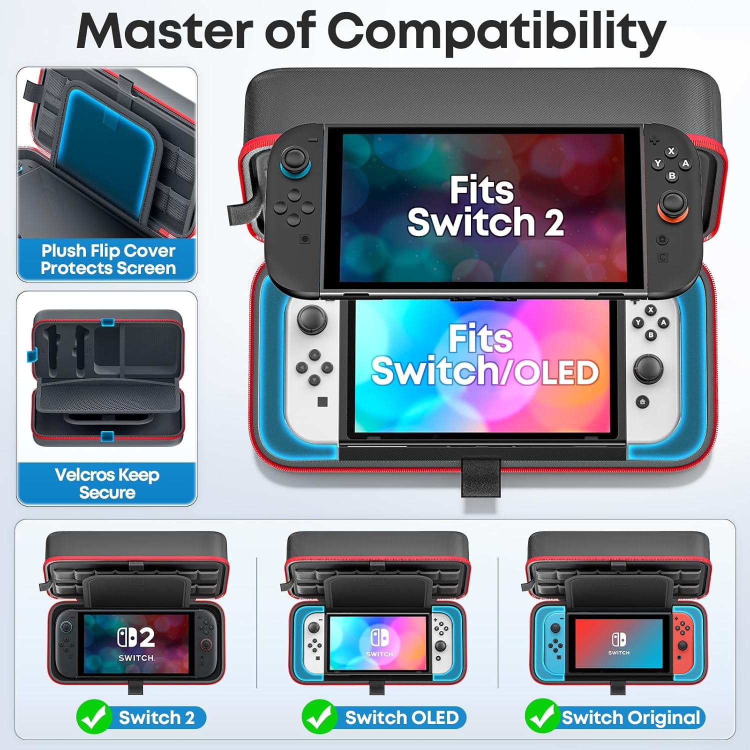 Detalle de OIVO Switch 2 2025, funda con 26 tarjetas