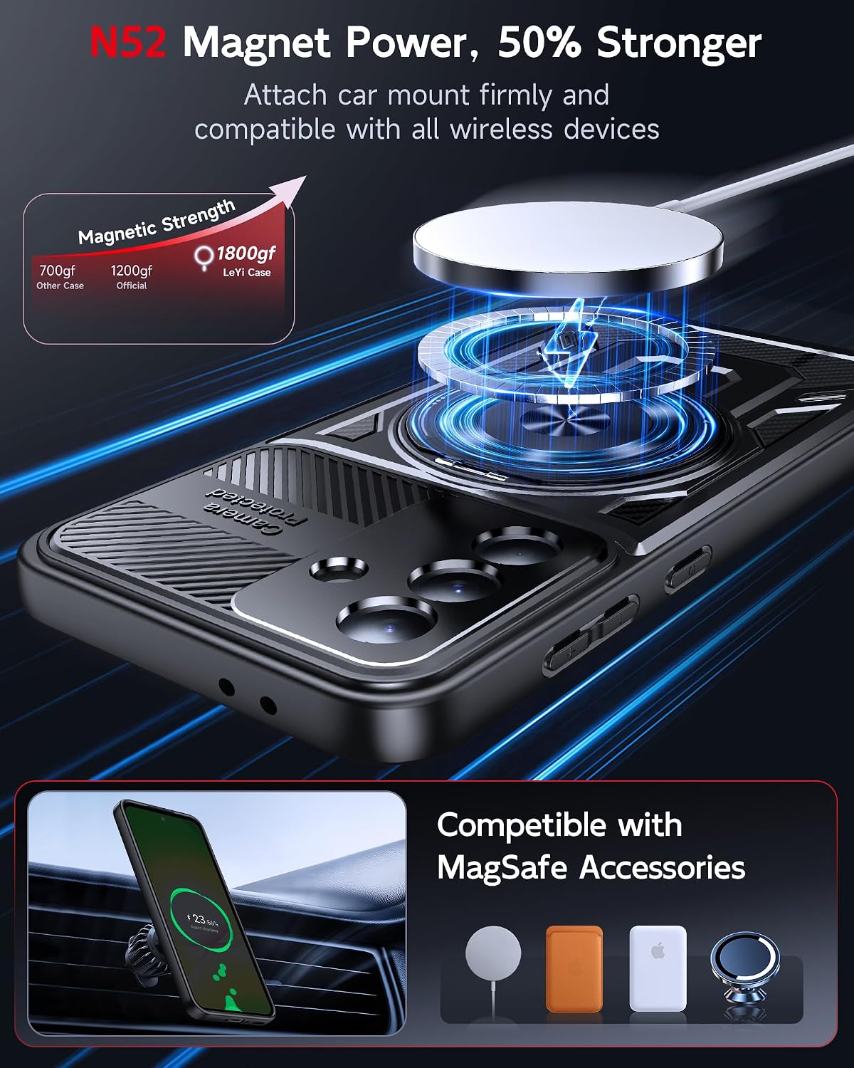 Thumbnail 4 de LeYi Galaxy A36 5G case with ring stand