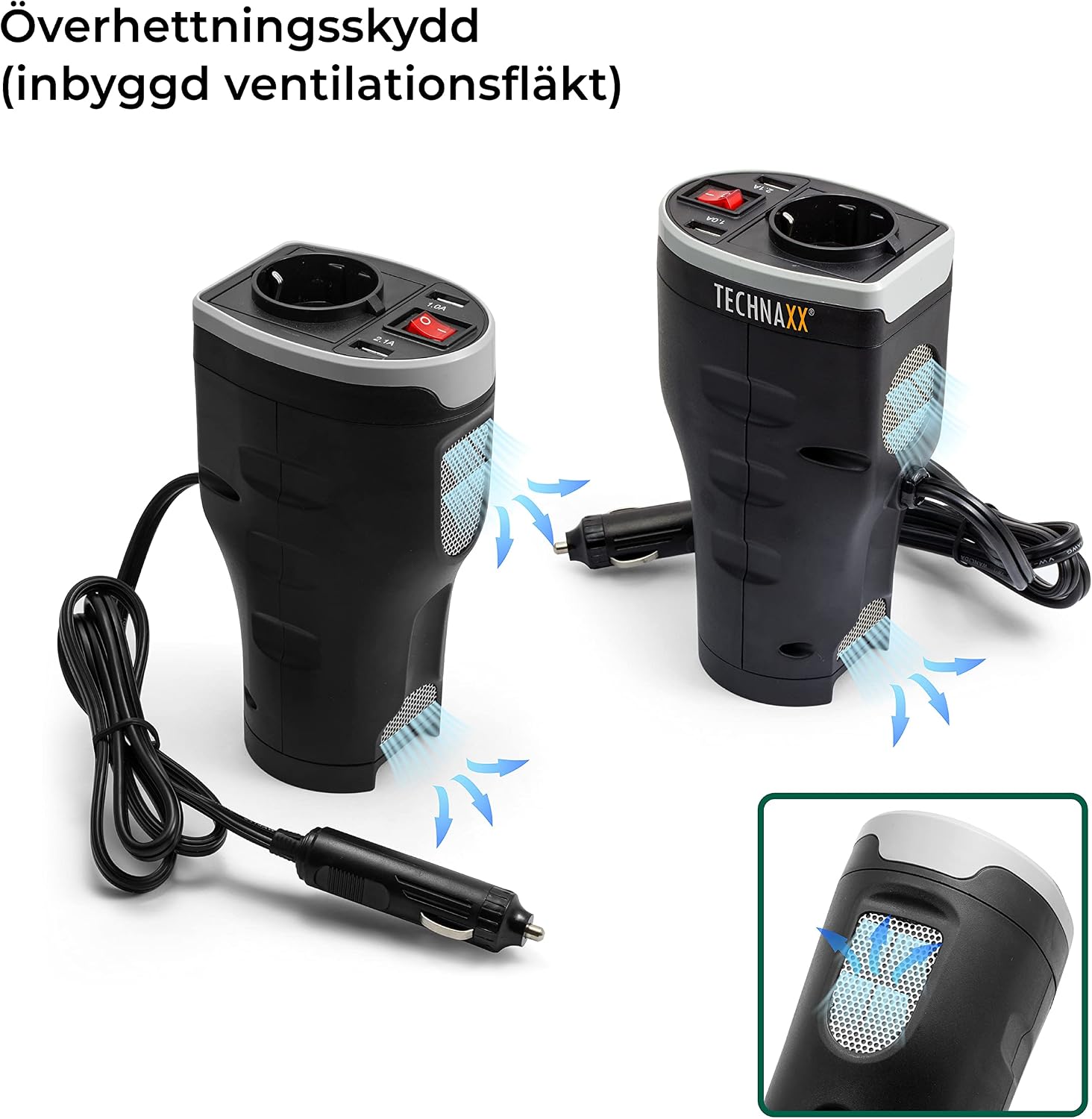 Thumbnail 5 de Technaxx TE13 spänningsomvandlare 12 V till 230 V, 200 W med Schuko och USB