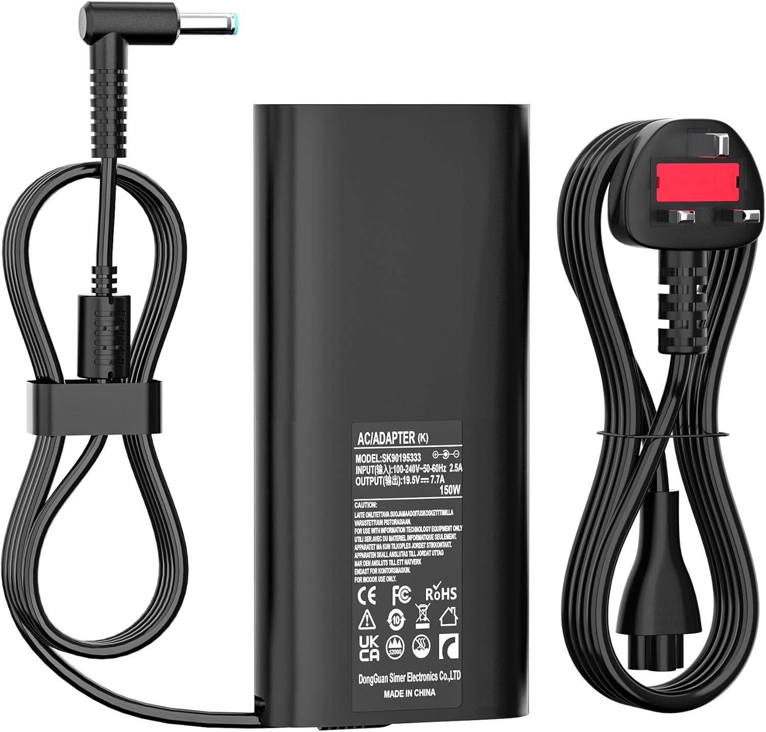 Detalle de 150W Laptop Charger for HP ZBook, OMEN and Pavilion Gaming (TPN-DA09/TPN-CA11) – Robust Power Supply