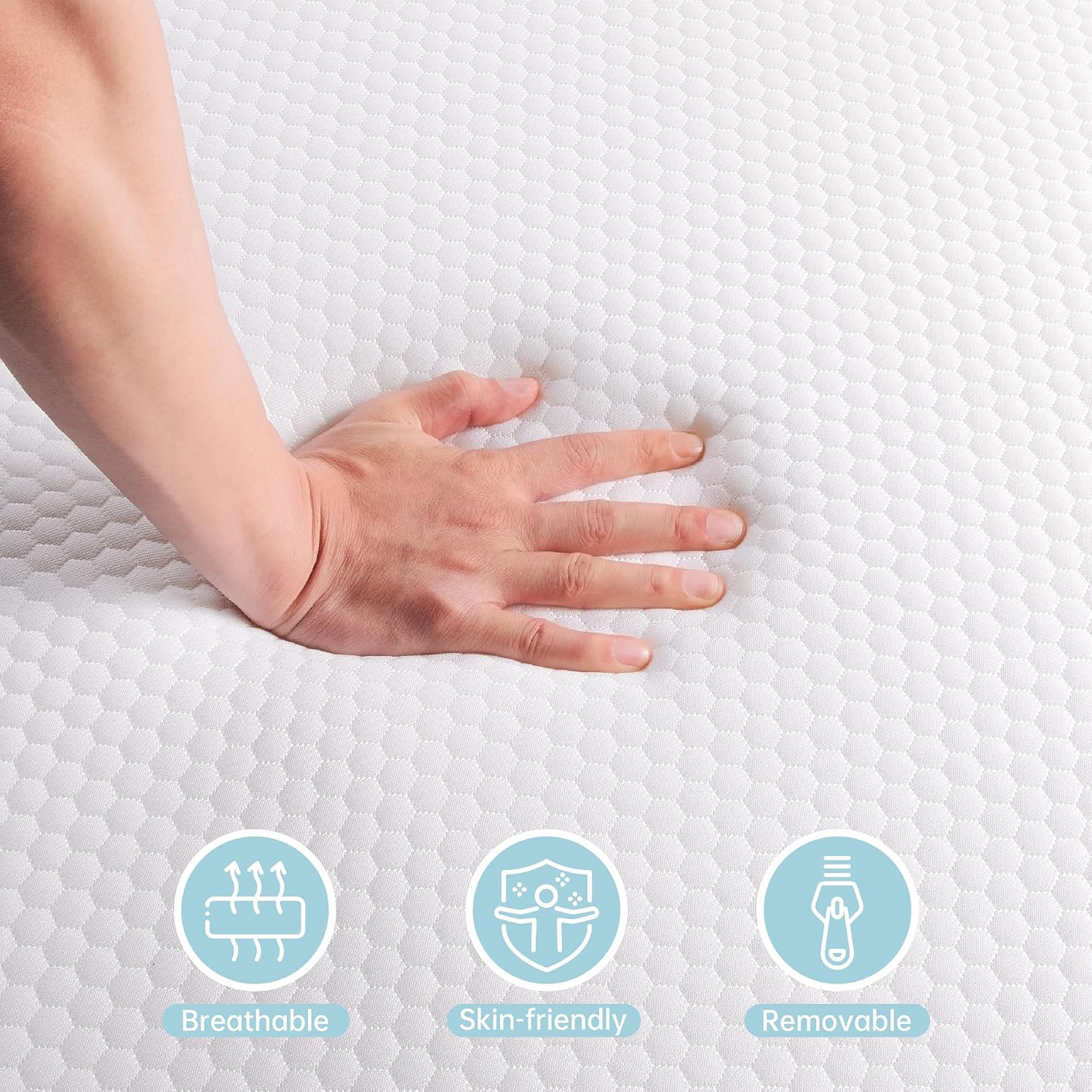 Thumbnail 2 de TeQsli Dual-Sided Crib Mattress, Memory Foam, Washable Cover, 52 x 27.6 x 6 in