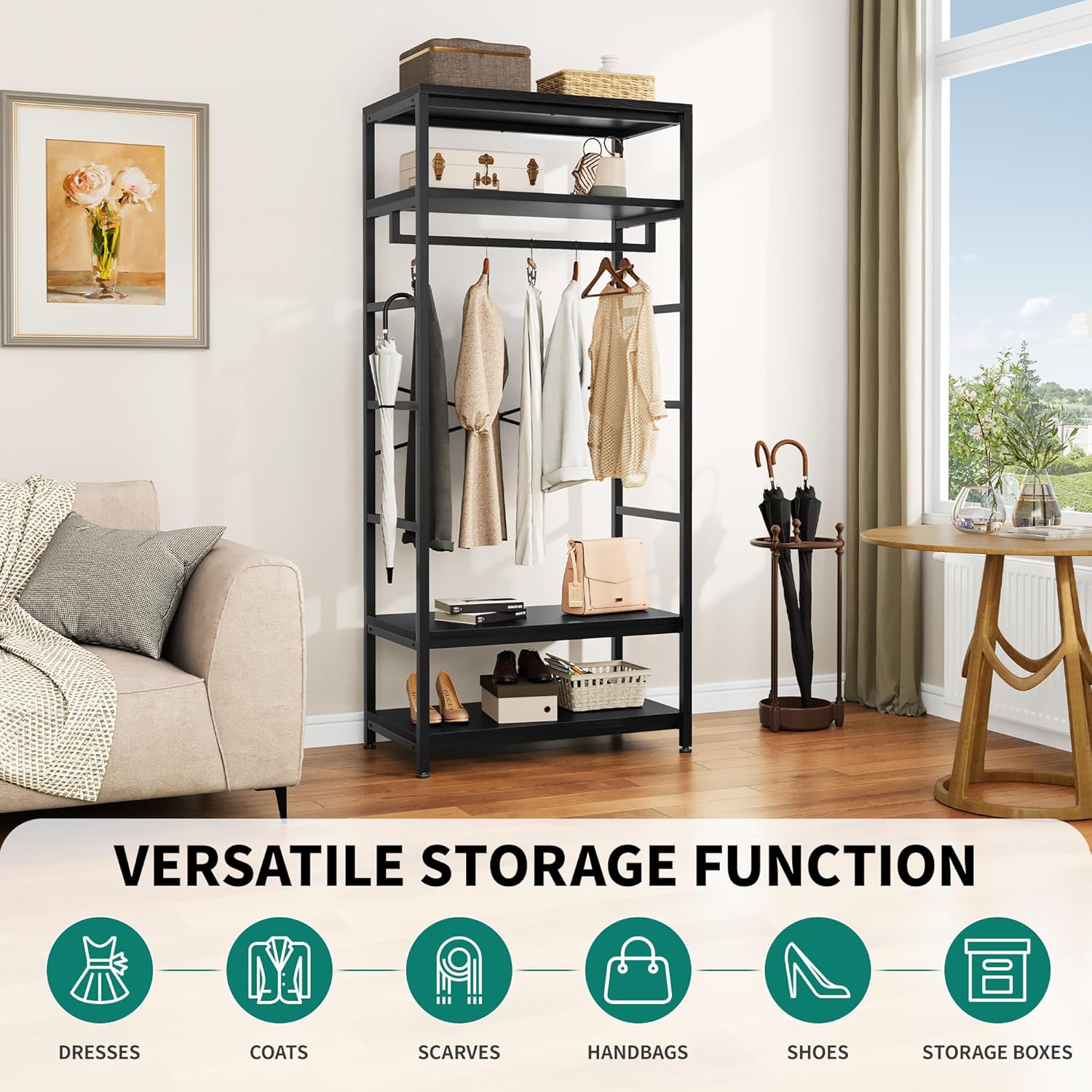 Thumbnail 4 de YITAHOME Coat Rack Stand with Shoe Storage: Sturdy Floorstanding Hall Tree