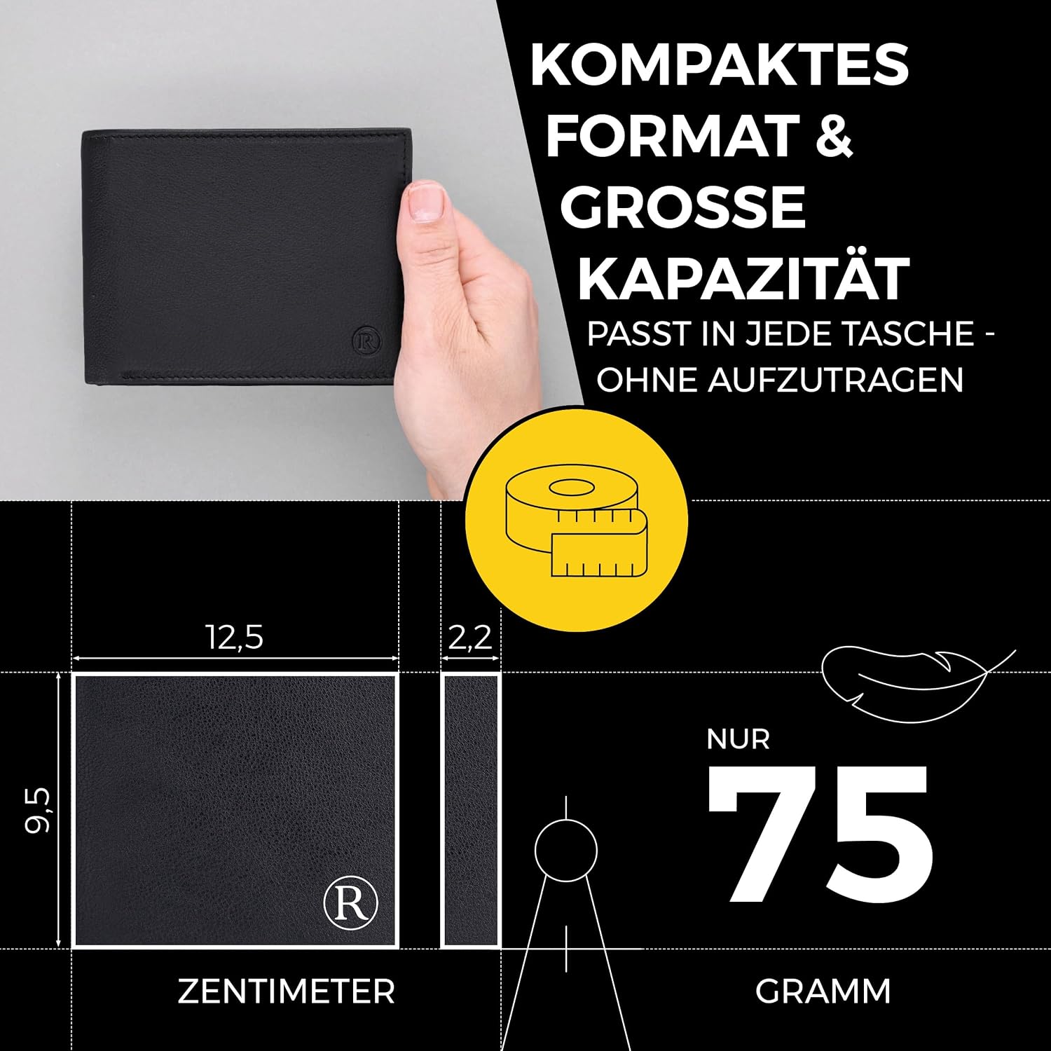 Thumbnail 4 de RUTAKO Leder Geldbörse Herren RFID-Brieftasche