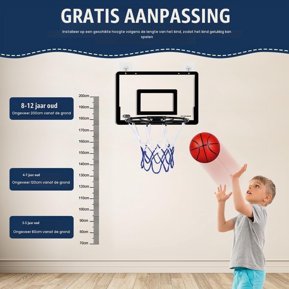 Thumbnail 3 de OSDUE 3644147 mini-basketbalringset met 4 ballen en beschermende vulling