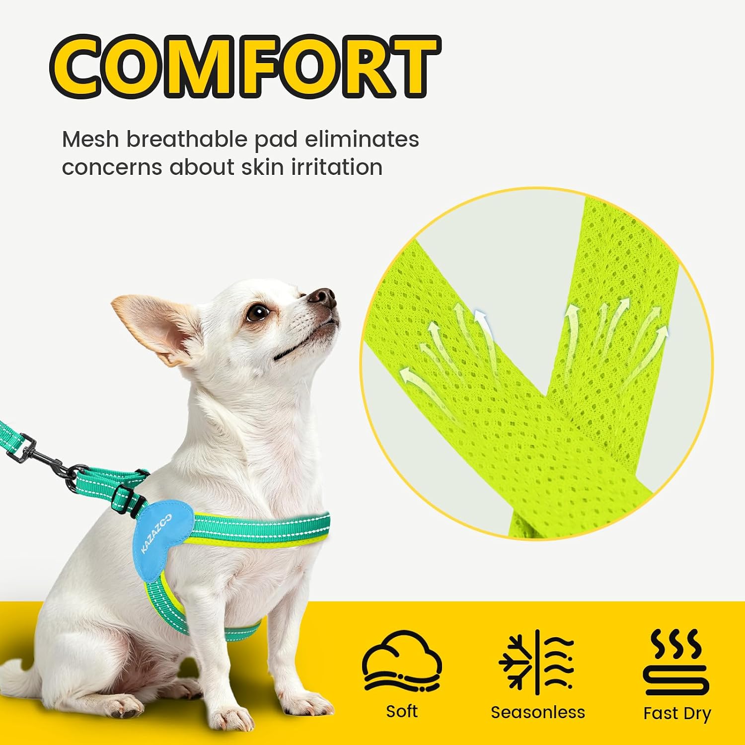 Detalle 2 de Kazazoo Small Dog Harness and Leash Set, Size S