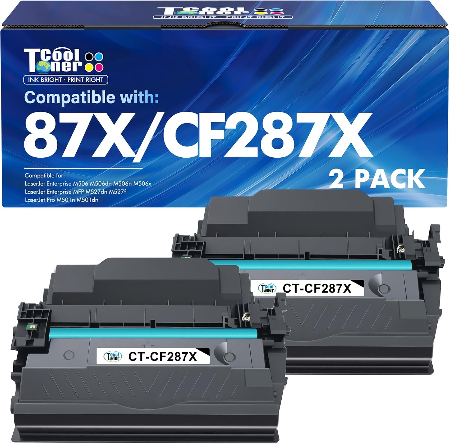 Detalle de Cool Toner CF287X 87X Black High-Yield Toner Cartridge, 2-Pack