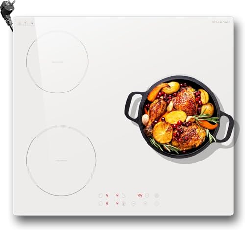 Detalle de Karienvir Plaque Induction Blanche 3 Feux avec Prise et Booster – 3500W