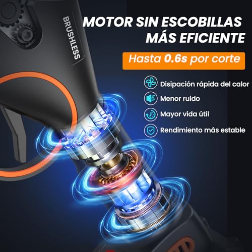 Detalle de Tijeras de Podar Eléctricas MuatCtarom 33–35 mm: potencia, autonomía y precisión para poda profesional