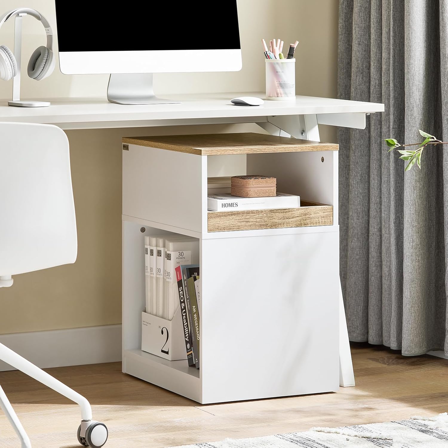 Detalle 2 de SoBuy ASK08-WN meuble imprimante 40x50x65cm