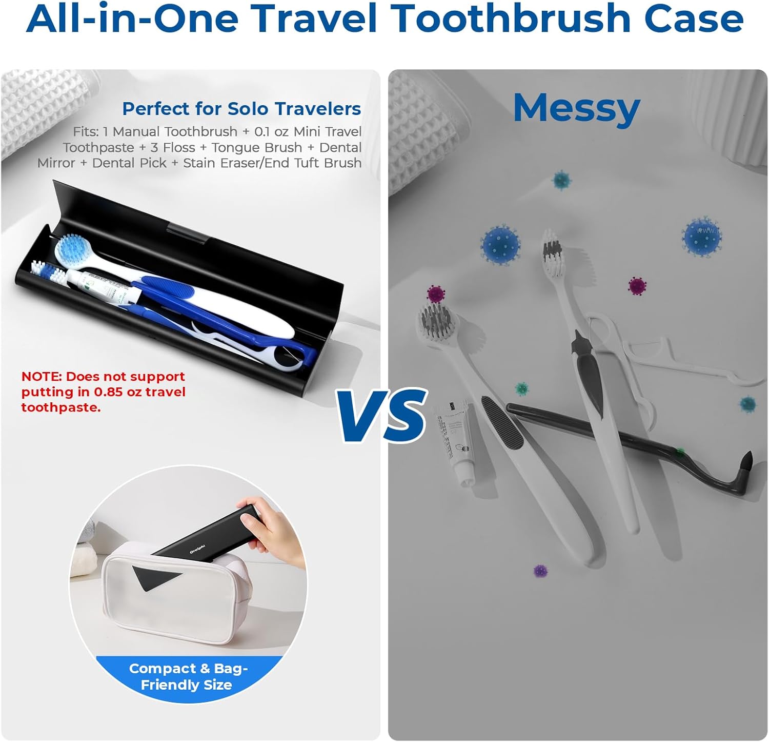 Detalle de Oralphi Wider Aluminum Travel Case for Toothbrushes