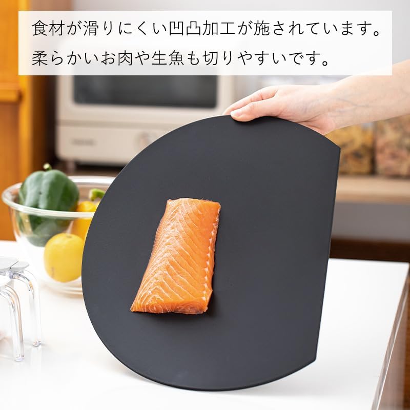 Thumbnail 6 de 霜山 SS-SMKJCB-HS D型抗菌まな板 TPU製・両面使用・食洗機対応 ブラック