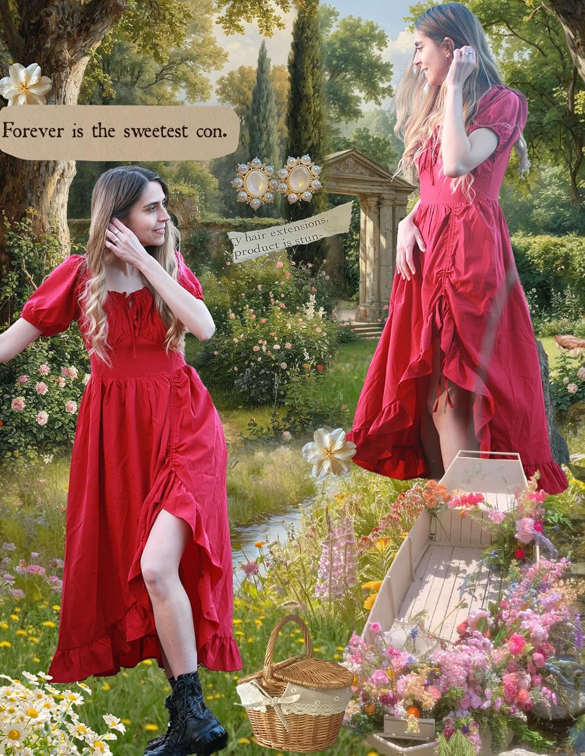 Detalle 2 de Scarlet Darkness Renaissance Dress