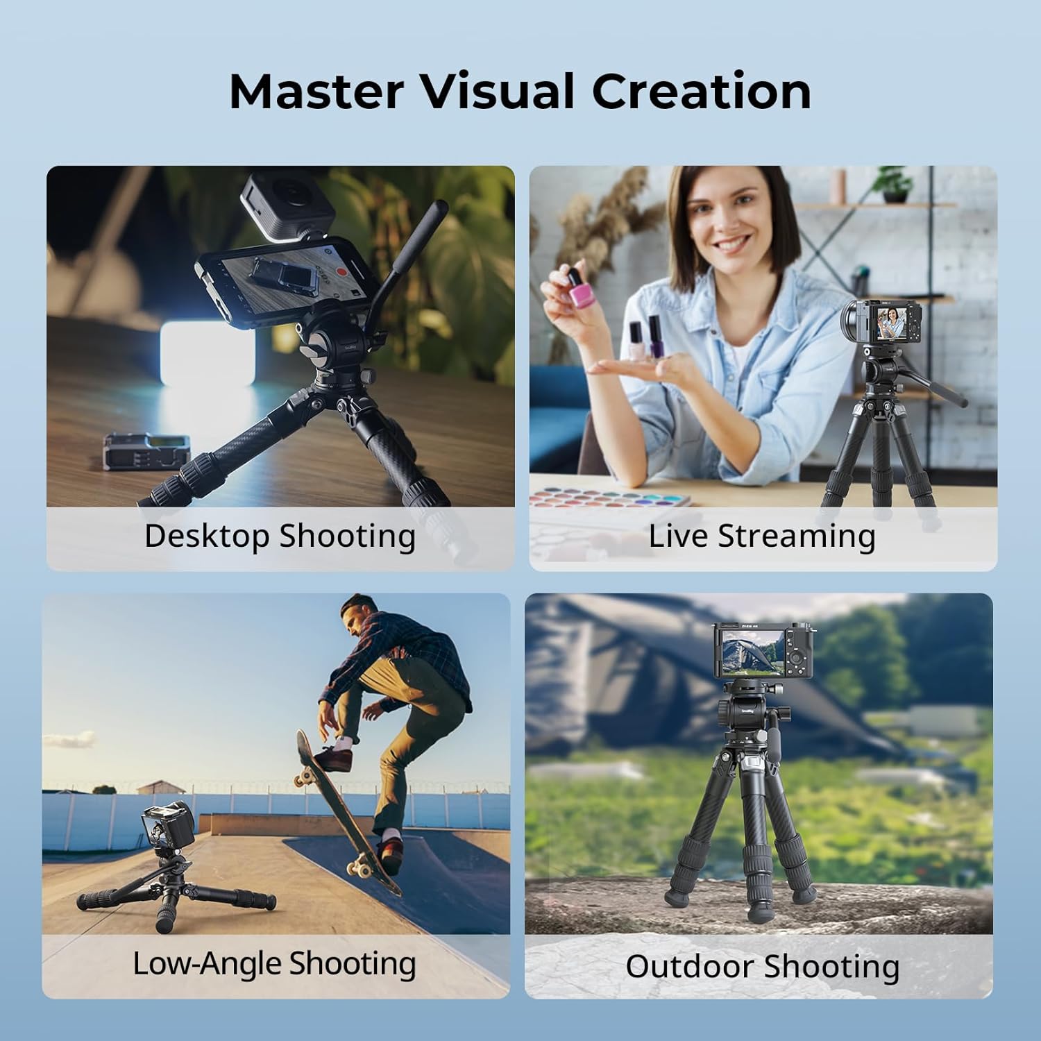 Thumbnail 5 de SmallRig Portable Carbon Fibre Tabletop Tripod Kit (Desk Tripod with Video Head) — 5025